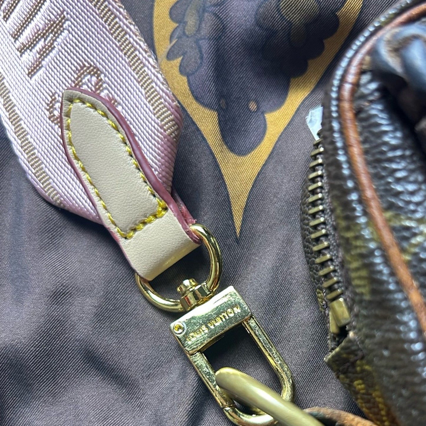 Upcycled Vintage Boho Brown Jeune Fille Fringe Louis Vuitton monogram leather
