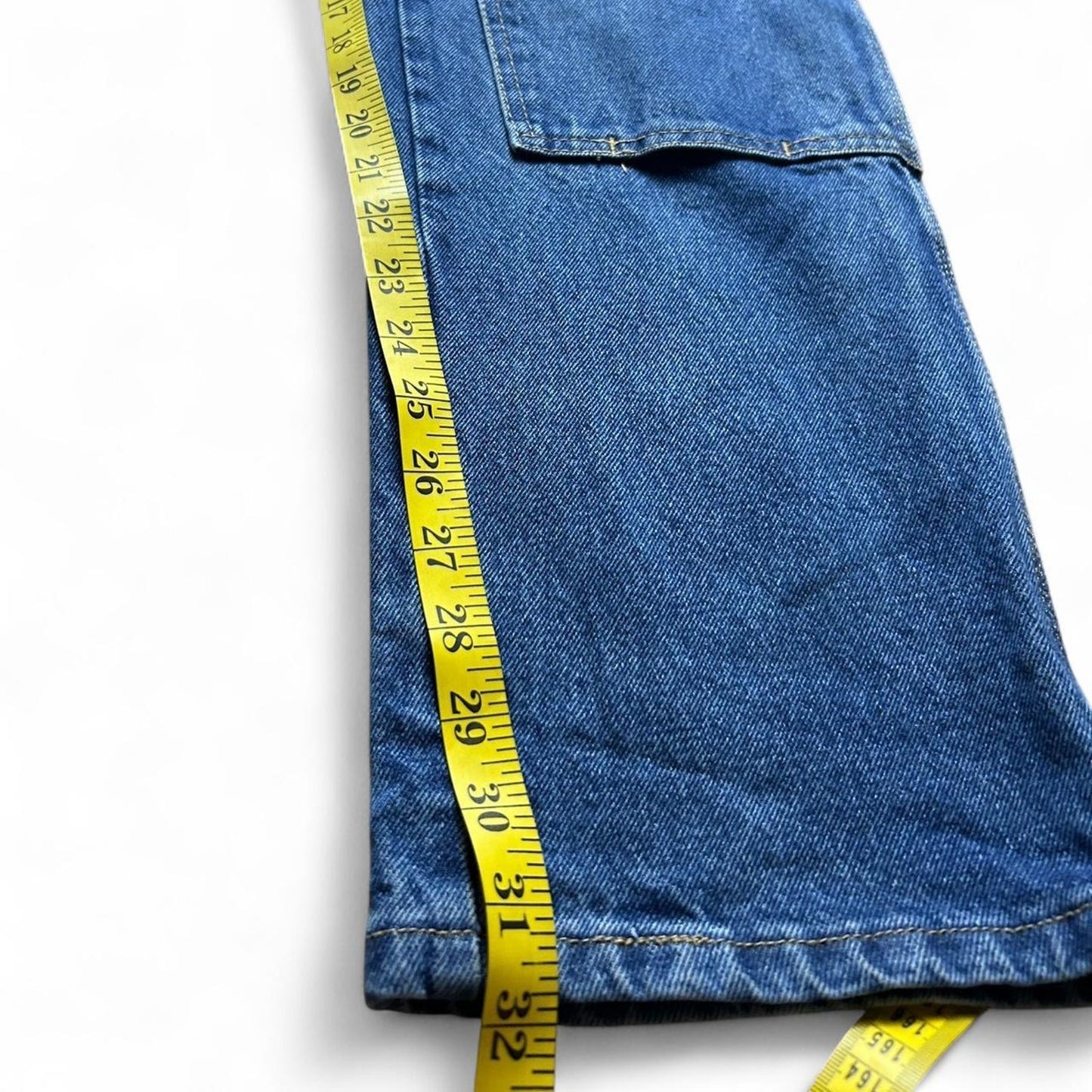 90s wrangler size 30x32 double knee blue jeans