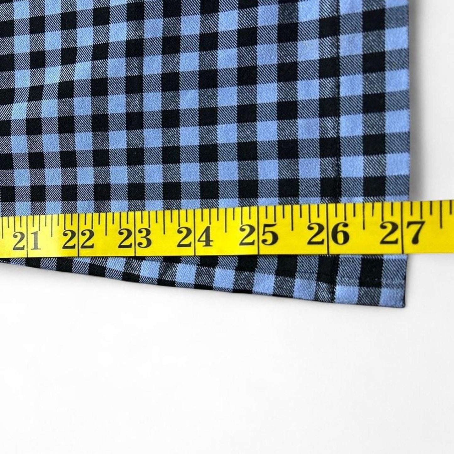 Blue and black gingham pants