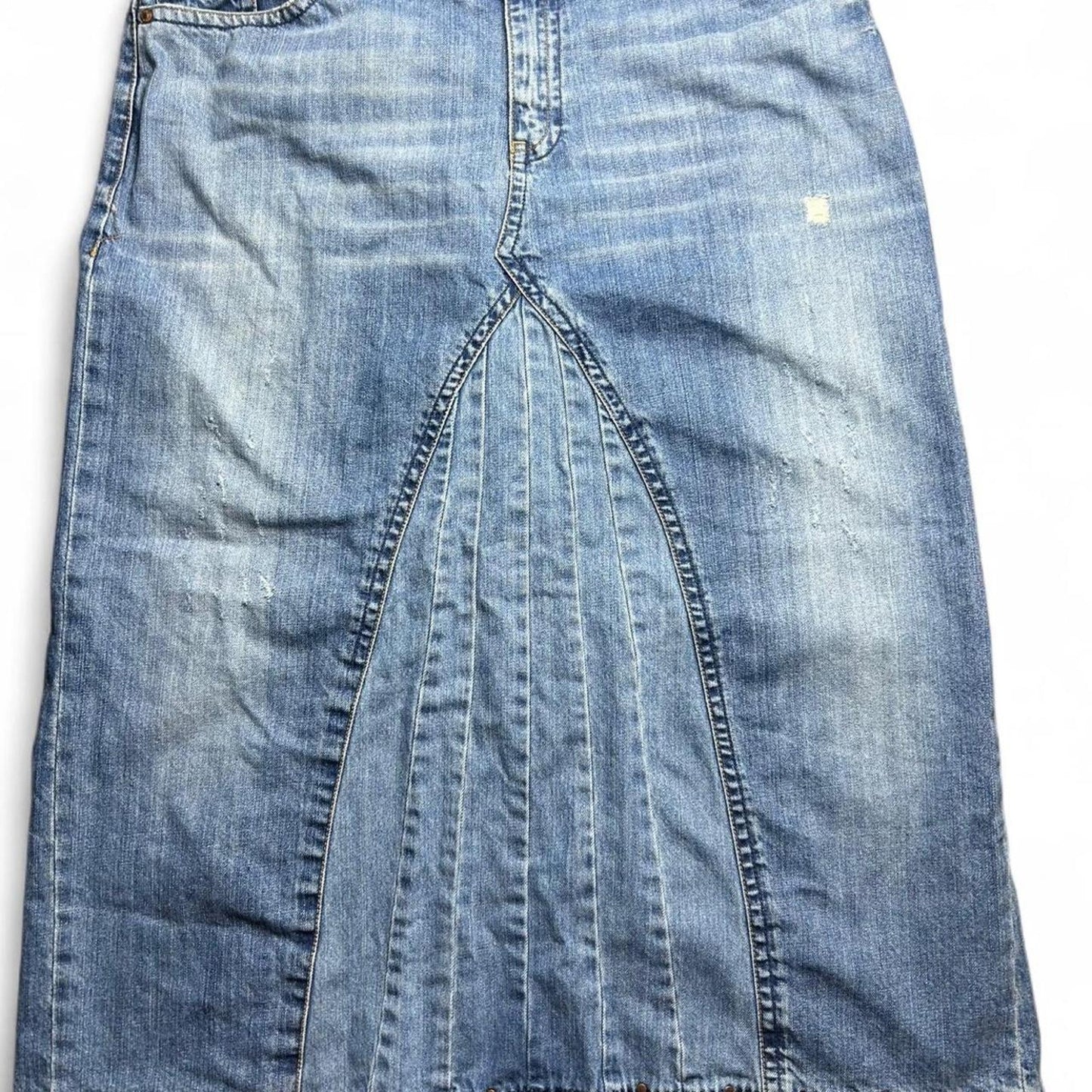 y2k Old navy size 18 plus  special edition distressed Blue denim maxi skirt