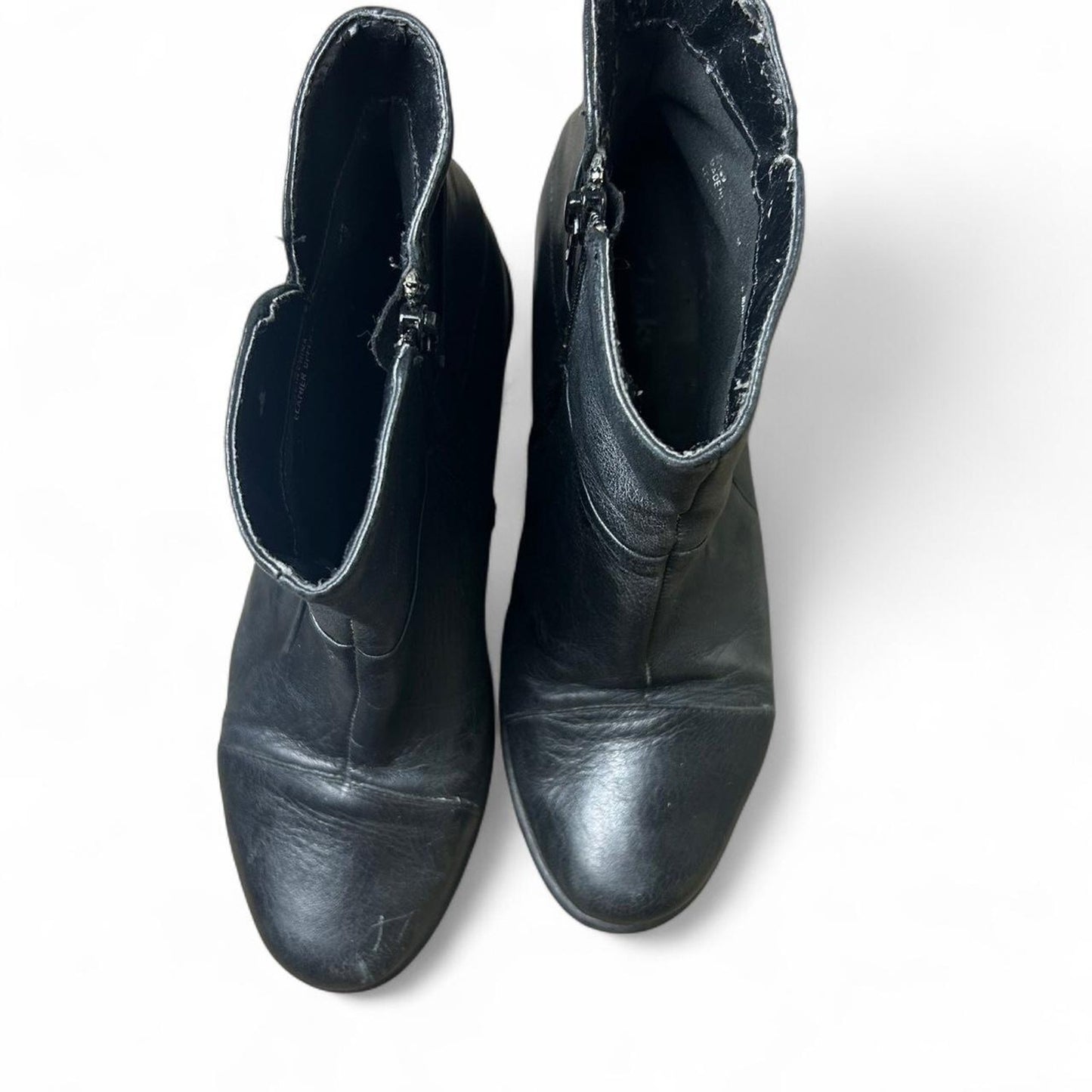 Clarks black leather ankle boots