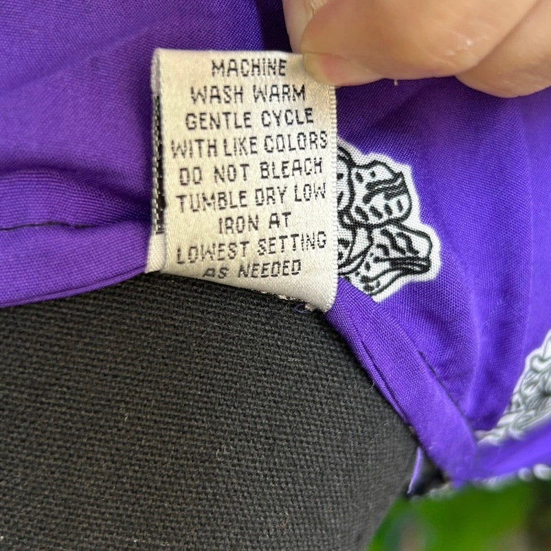 Purple Black & White Boho Kaftan – One Size Vintage Maxi