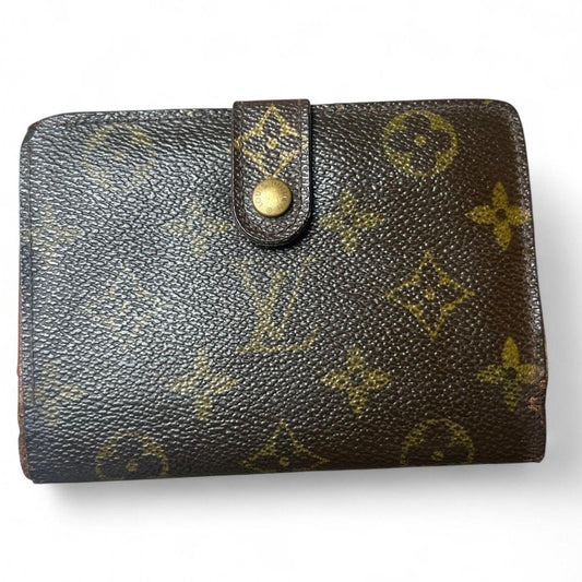 Brown louis Vuitton bifold french portefeuille viennois purse monogram kiss lock