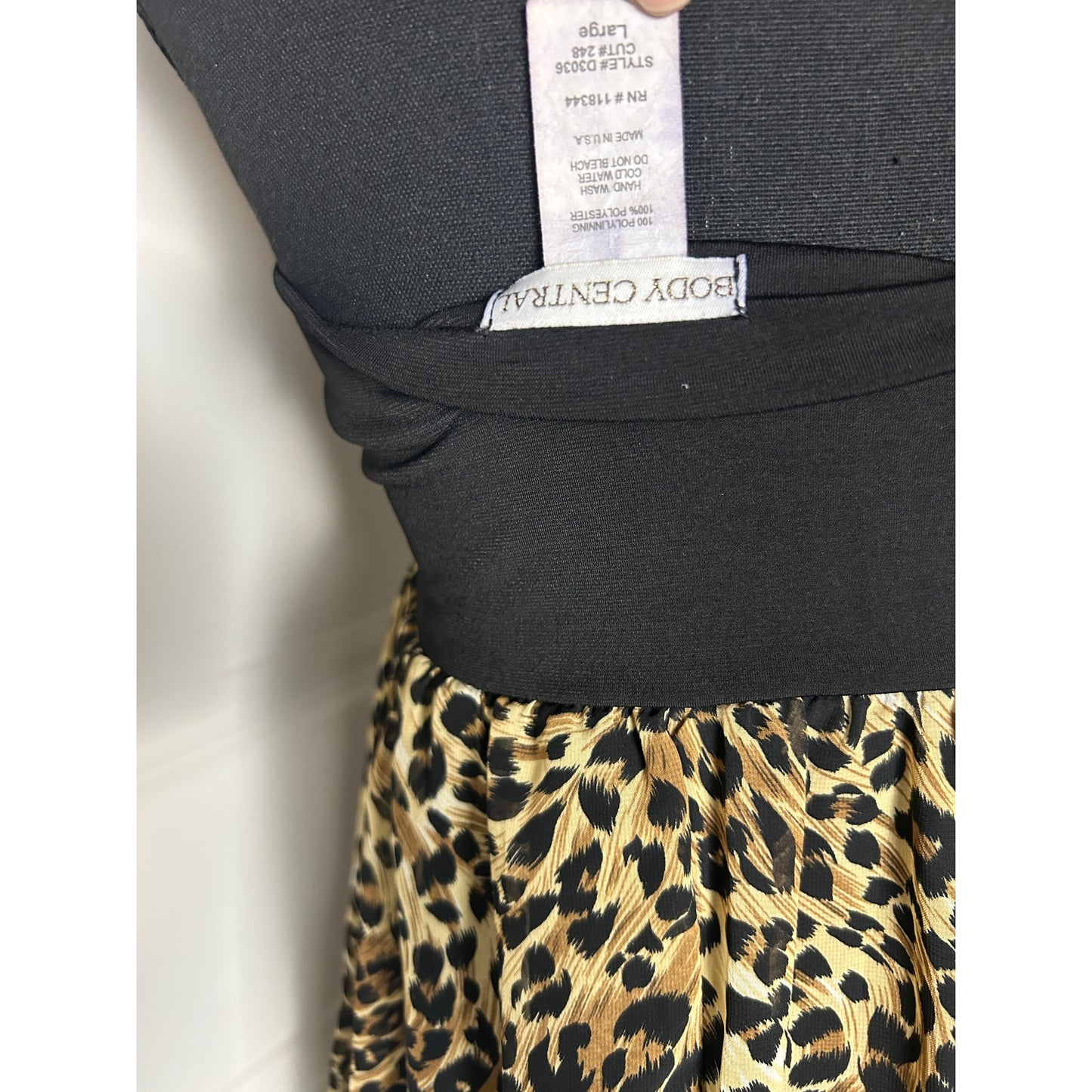 Body central leopard print balloon mini dress