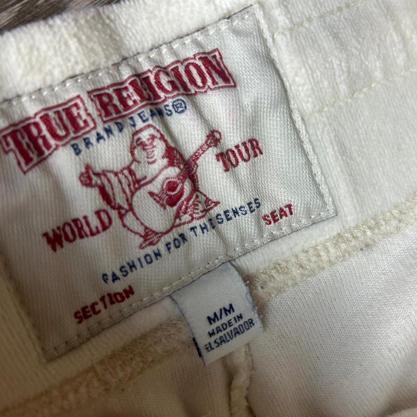 White true religion zip up velour tracksuit