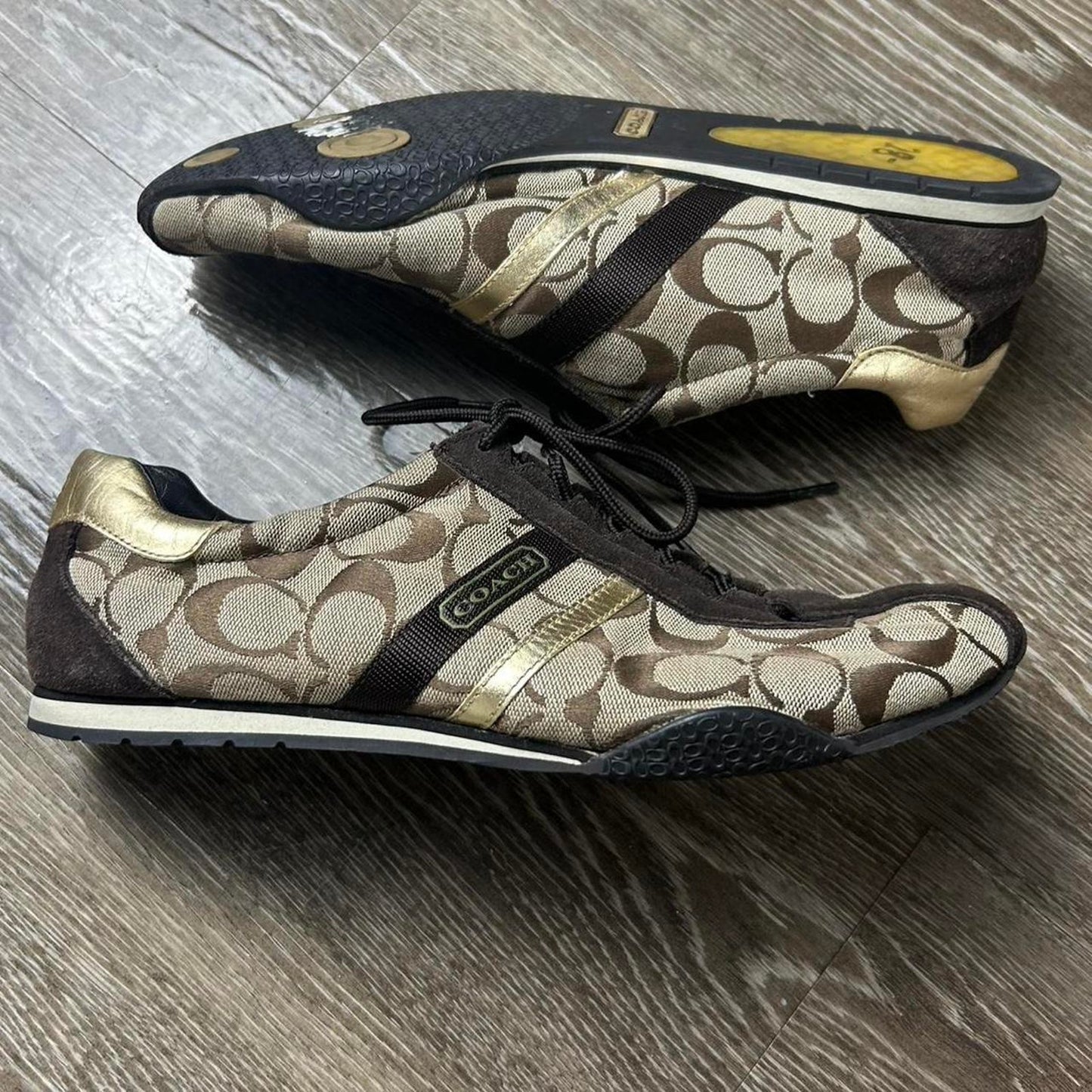 Coach Katelyn Sneakers Size 11M - Monogram Canvas Suede Trainers Women's