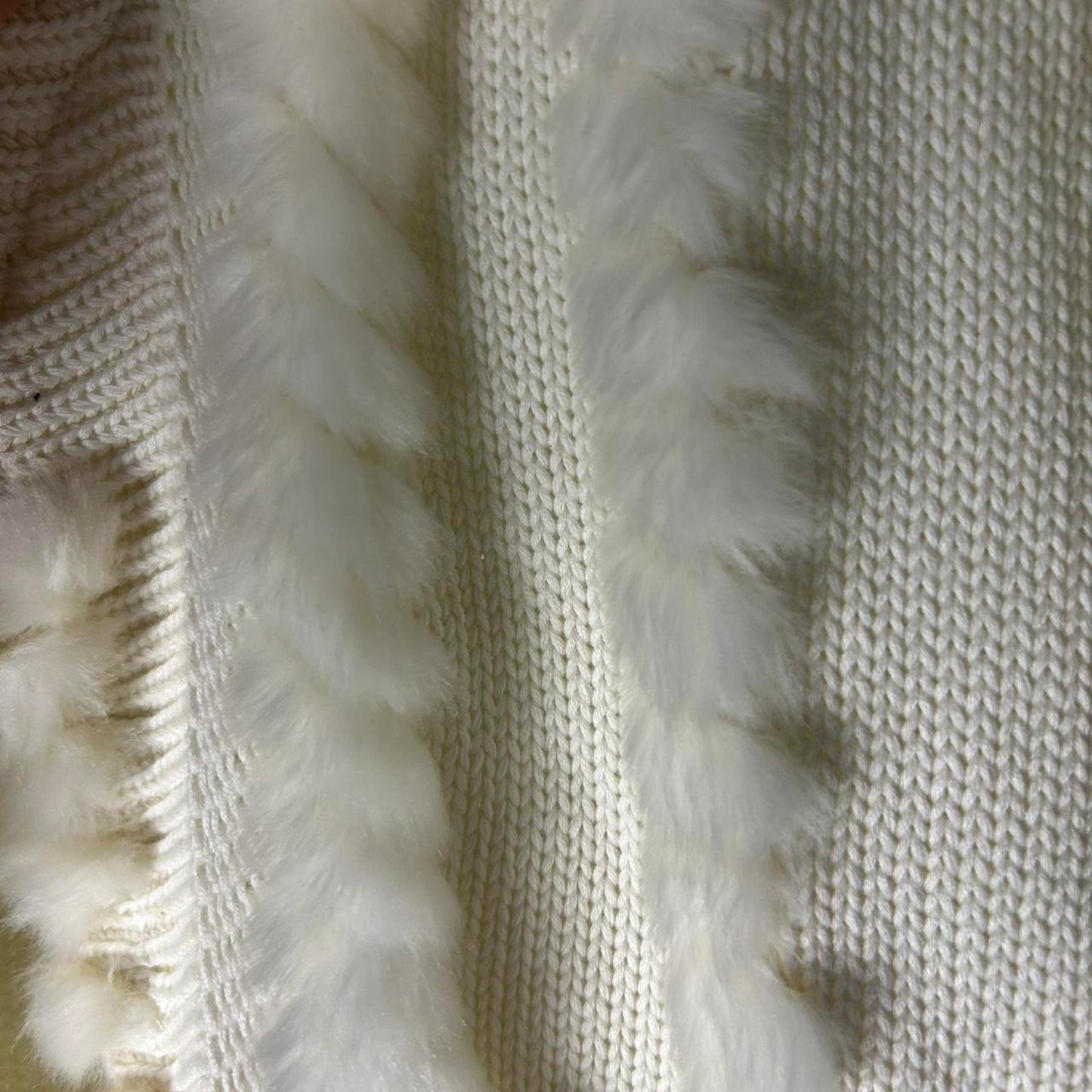 Laseine white faux fur duster cardi