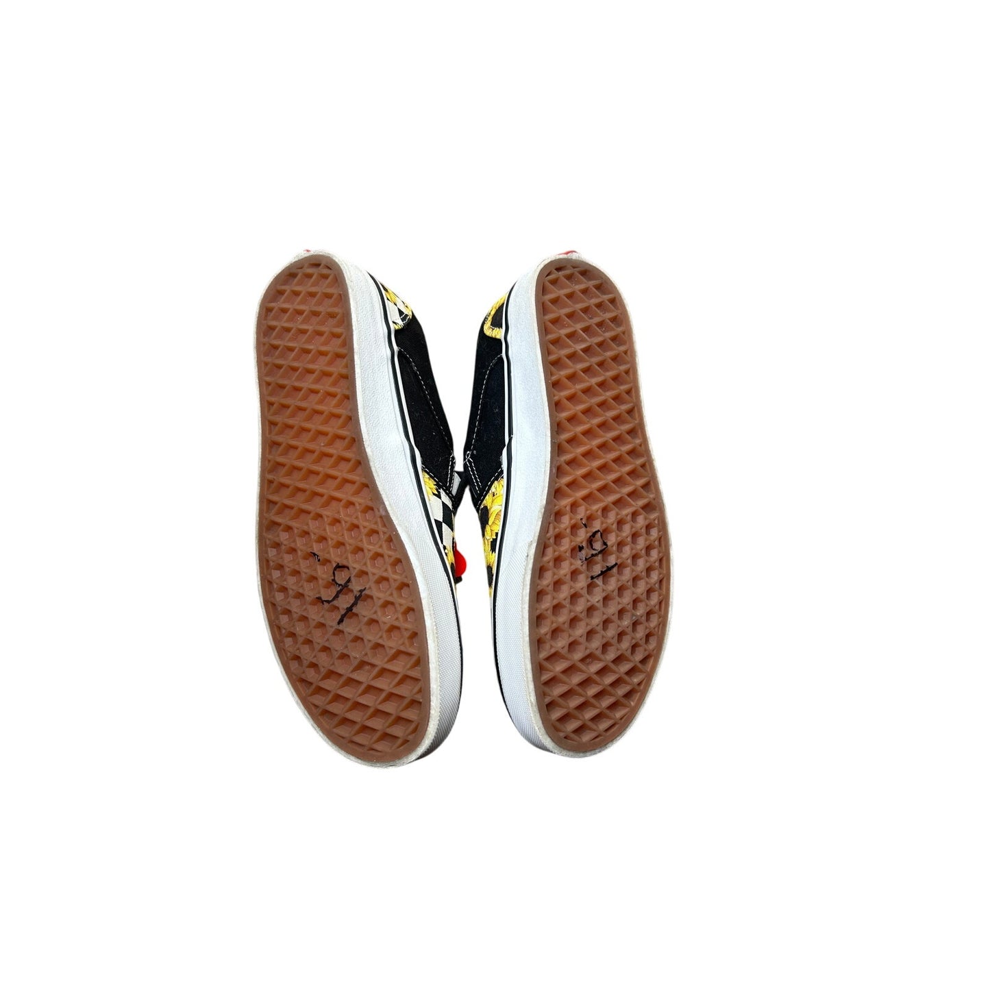 Vans checkered slip on sunflower size 6.5