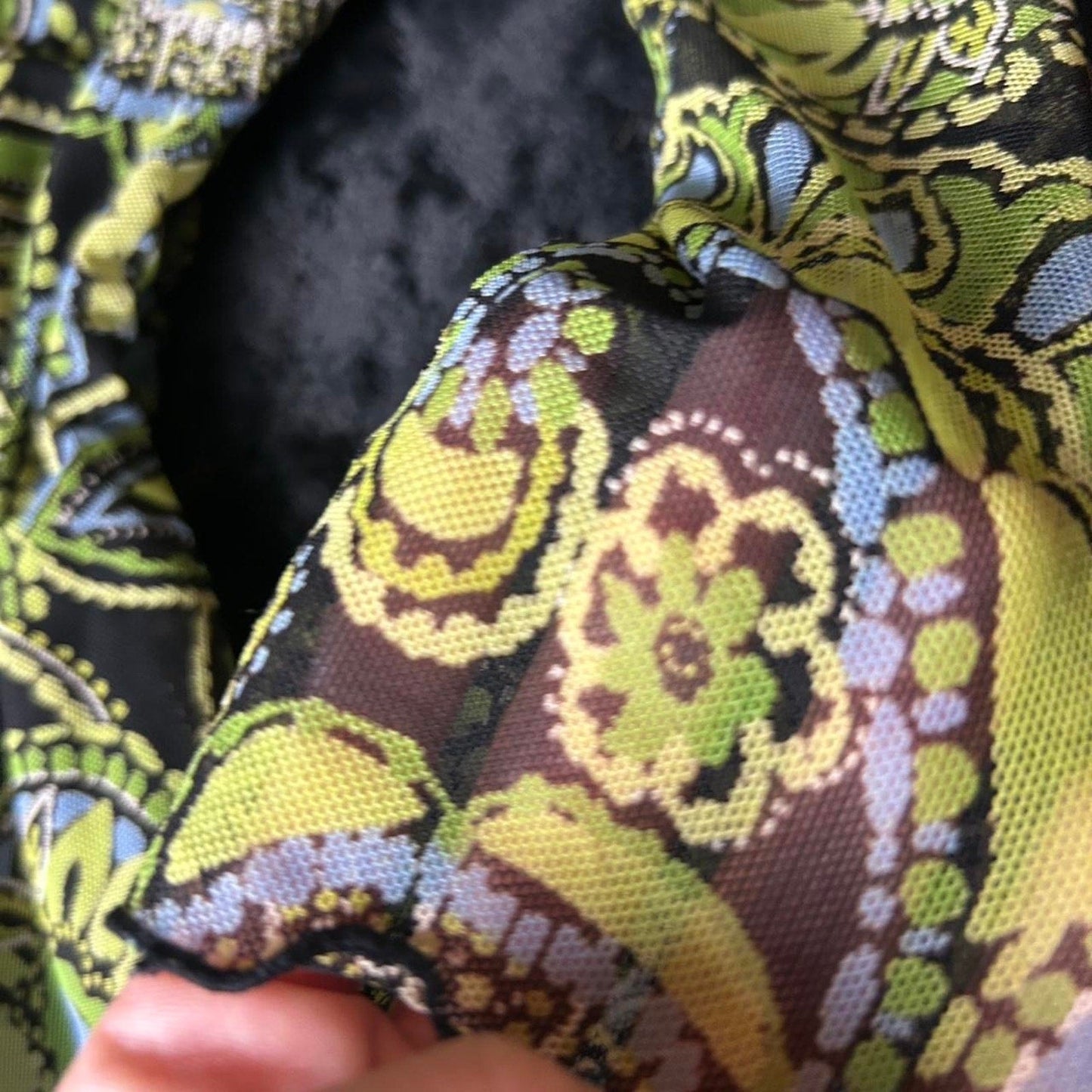 Sigrid Olsen Size 2 Green Paisley Mesh Dress – Freaky Friday Jamie Lee Curtis Vibes