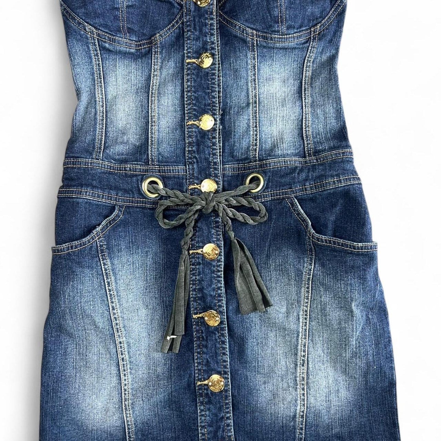 Baby phat denim corset dress