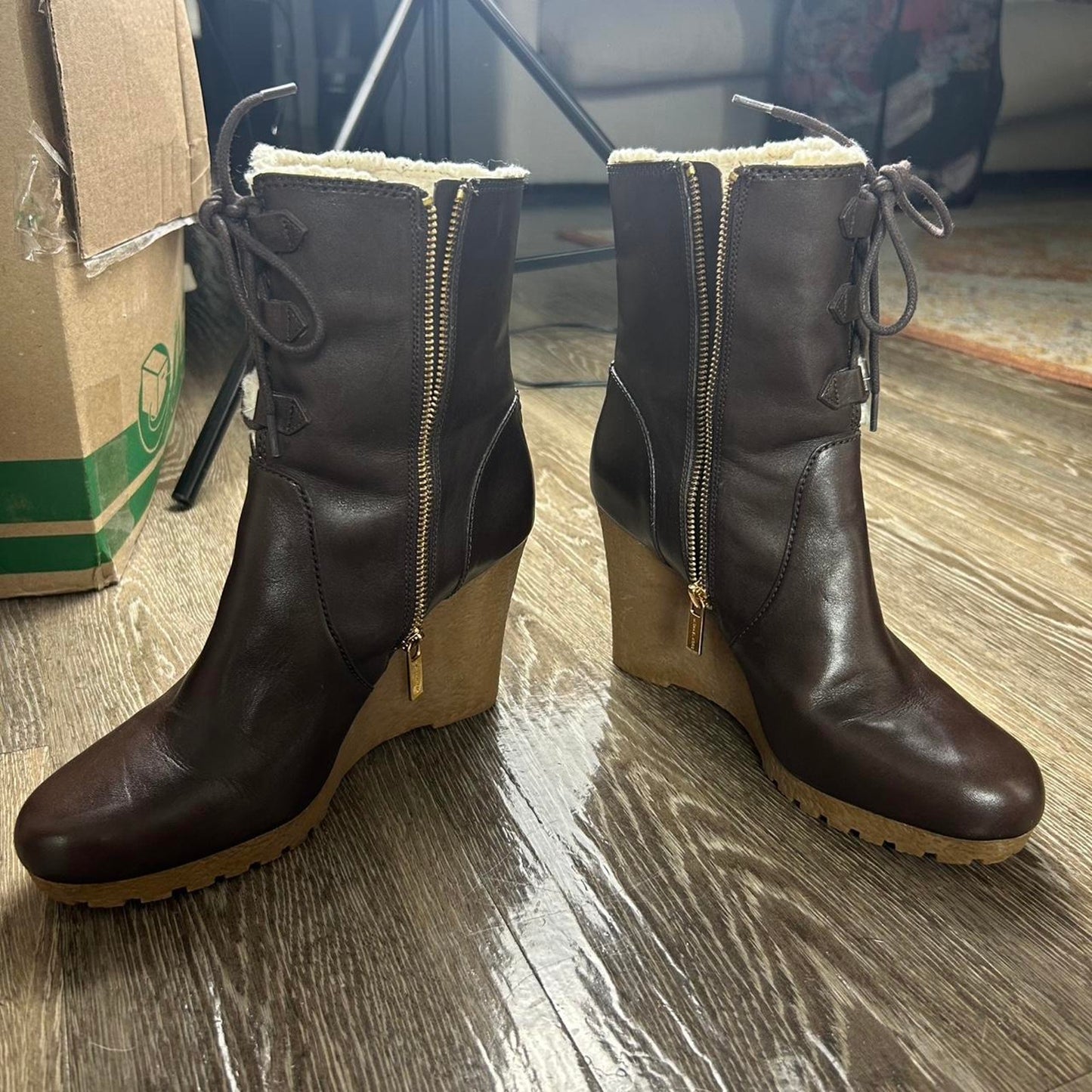 Michael kors chocolate brown leather