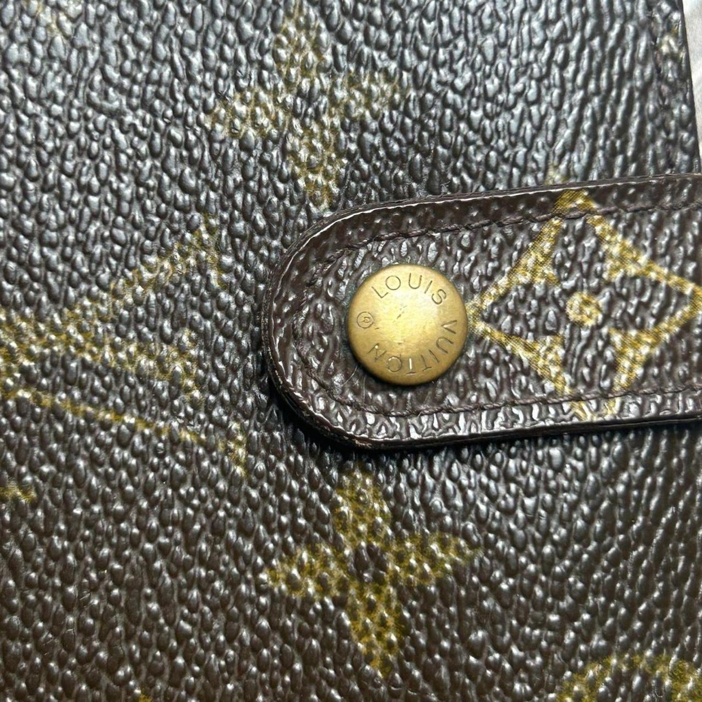 Brown louis Vuitton bifold french portefeuille viennois purse monogram kiss lock