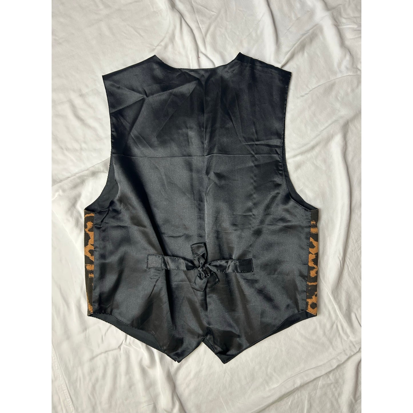 1980s agapo leopard print leather vest size m