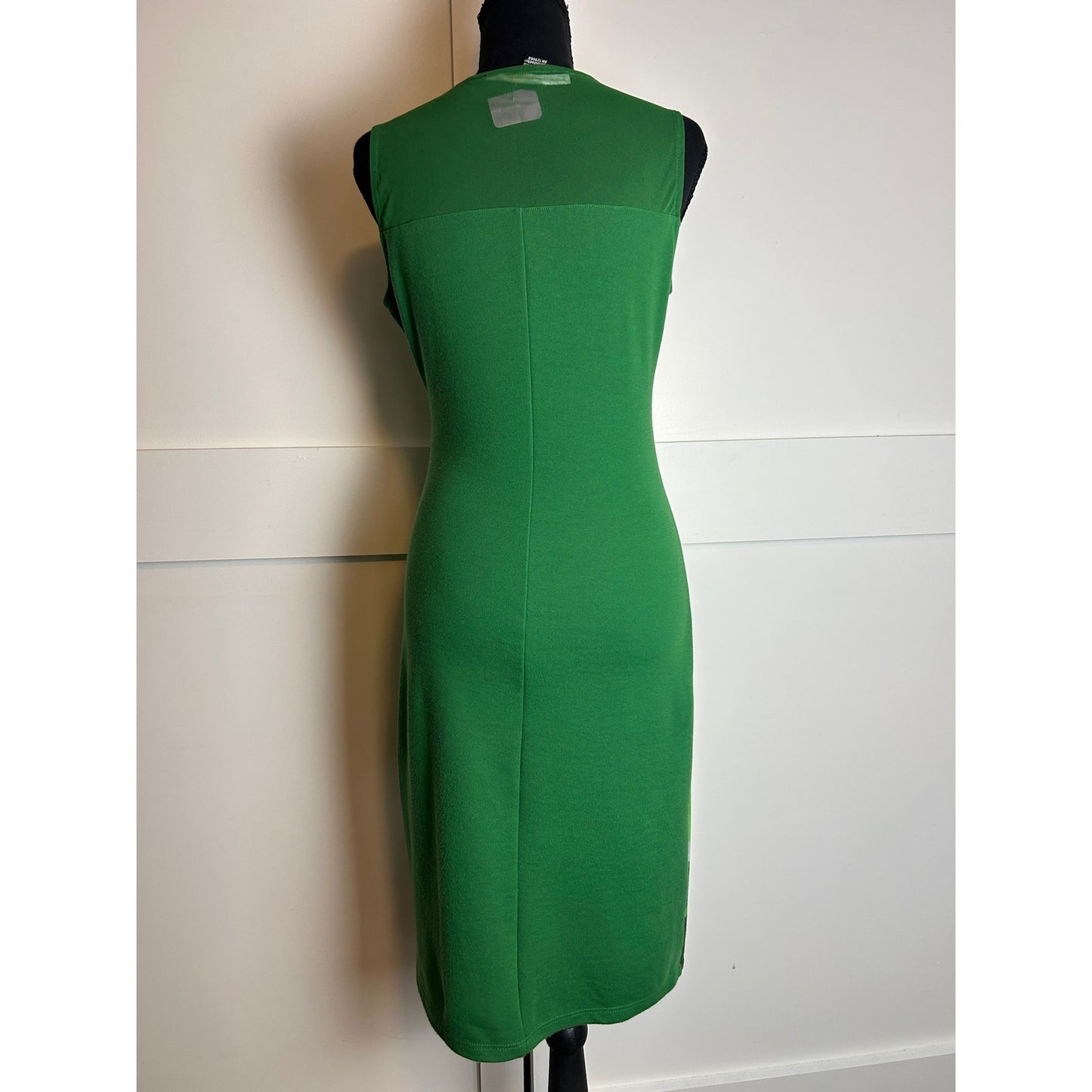 Desigual Green Patterned Knit Dress Size S Arty Euro Y2K Bodycon
