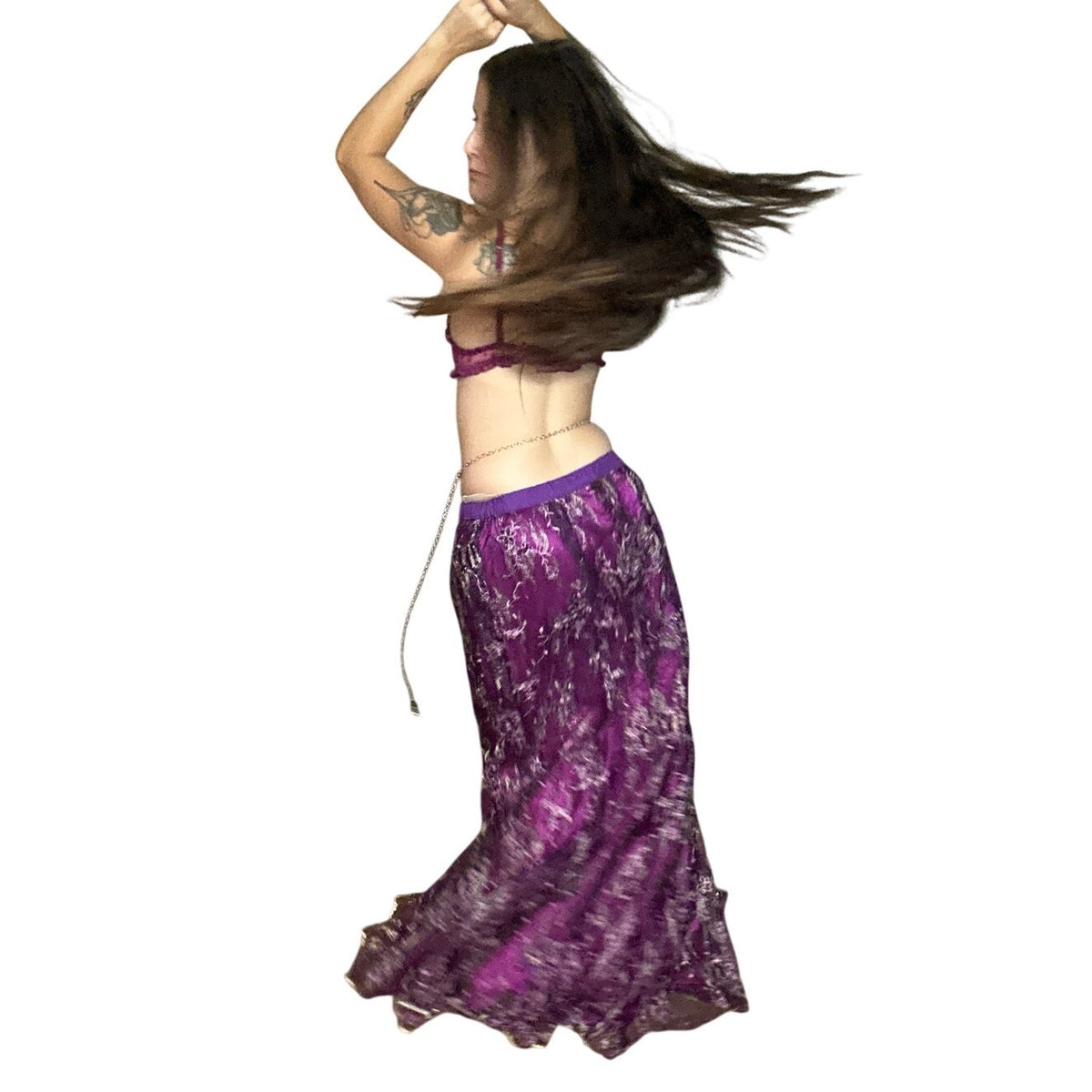 Genie belly dance inspired look long beaded fairy skirt and waist chain bundle