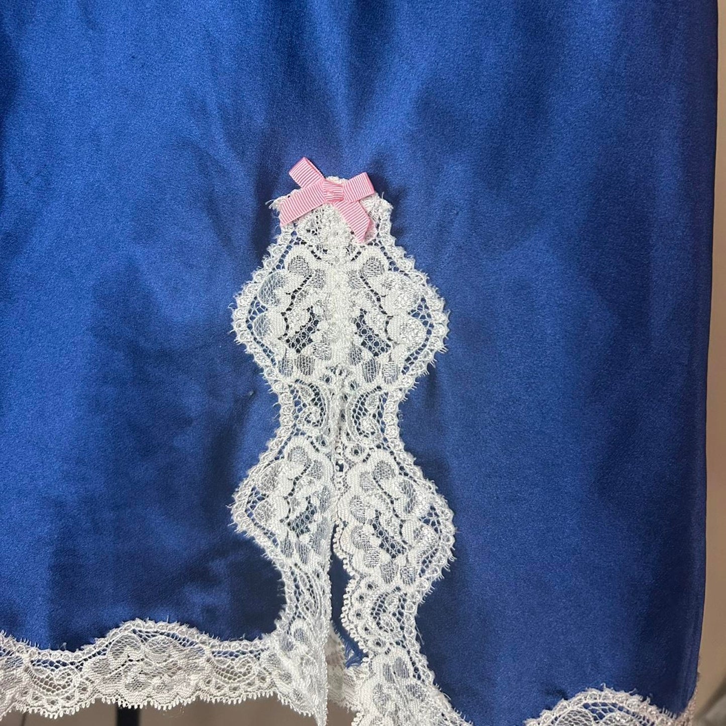 Blue silk and white