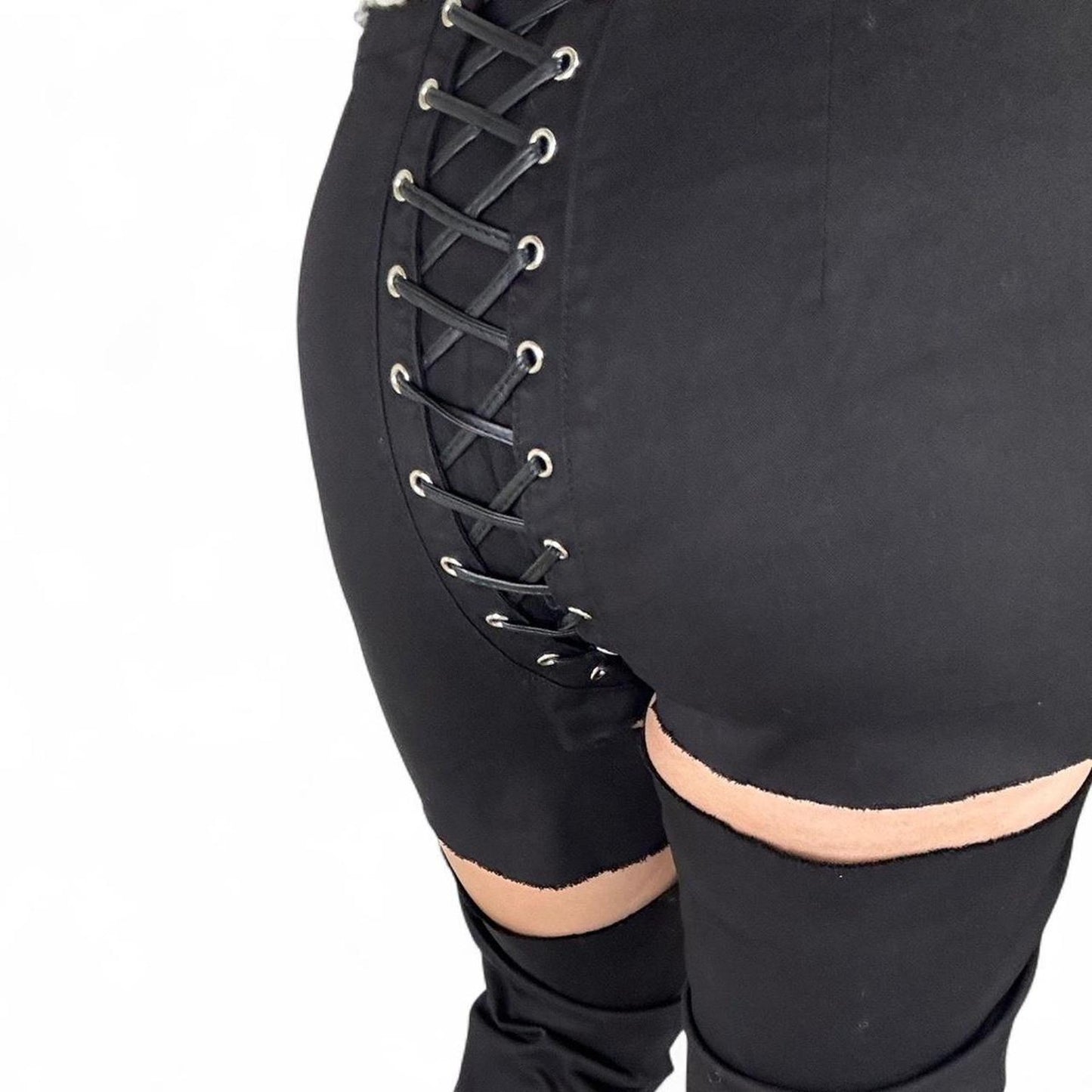 Tripp nyc black lace up distressed