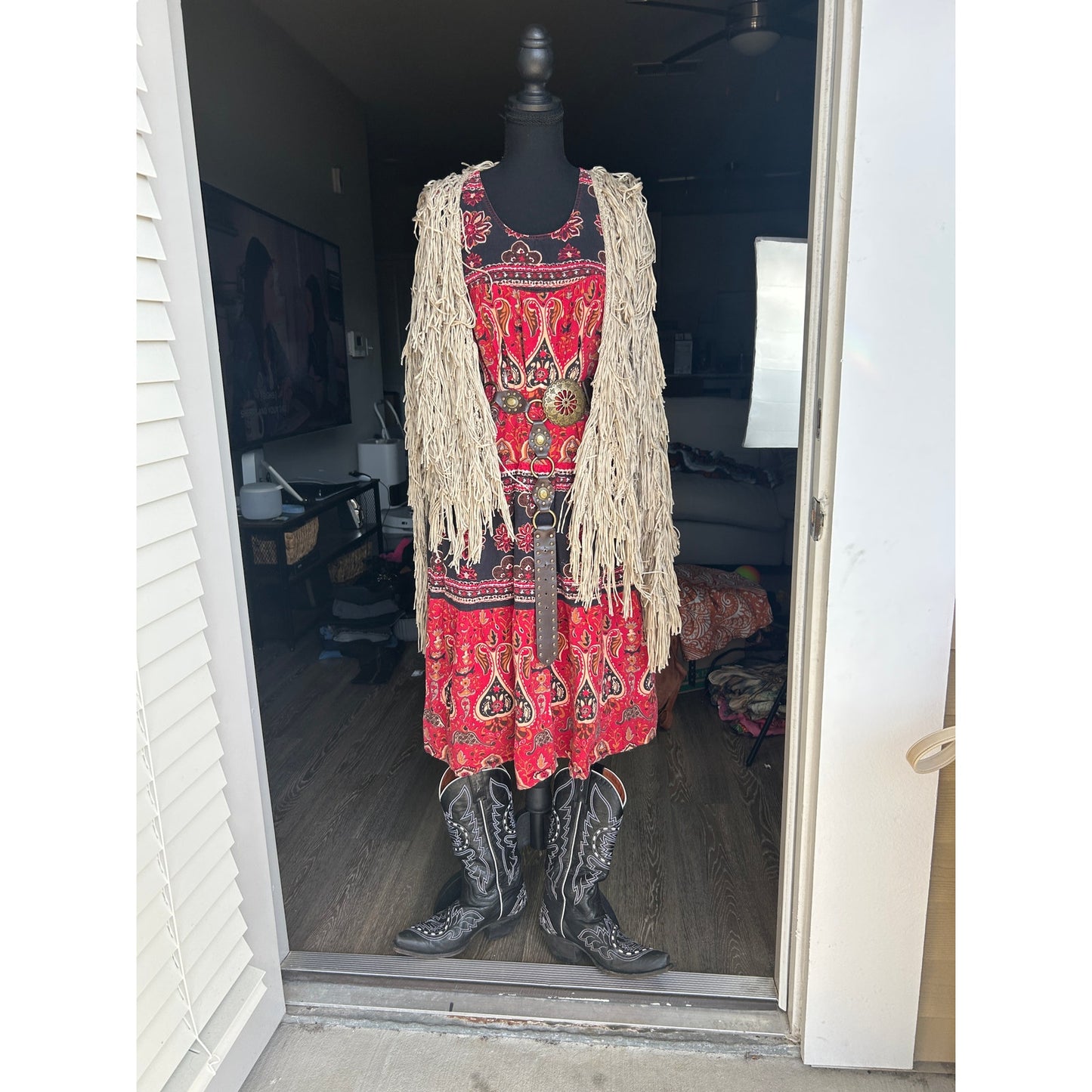 Free People Vibe Crochet Fringe Cardigan Boho Festival Duster
