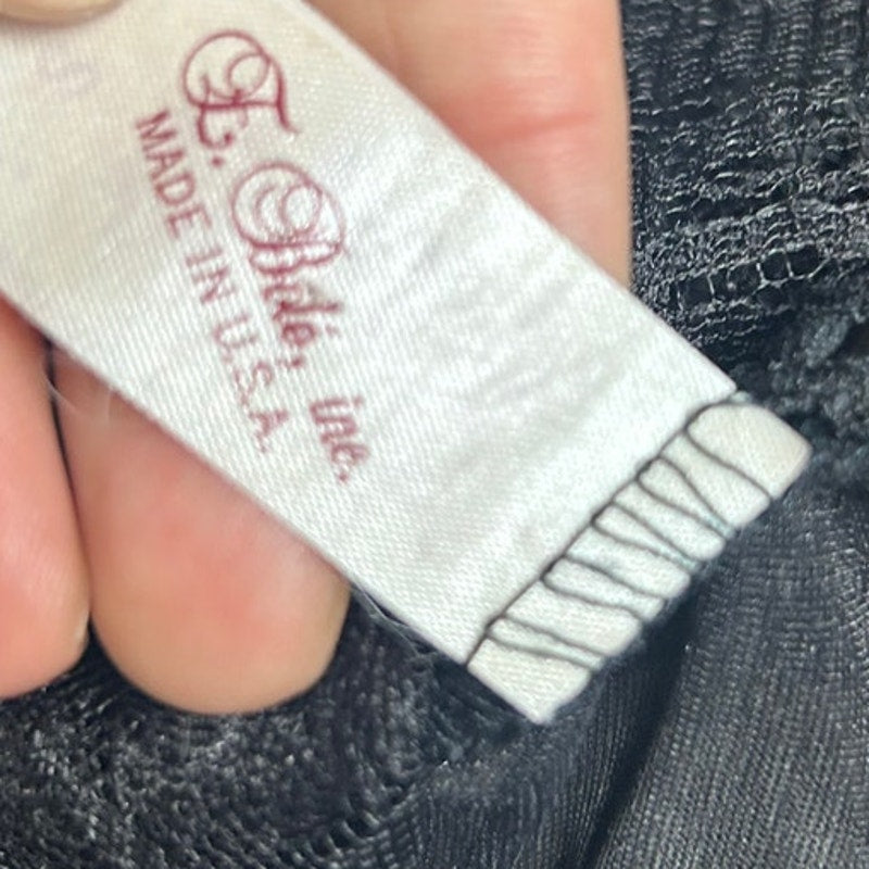 vintage lace teddy made in usa woven tag size small