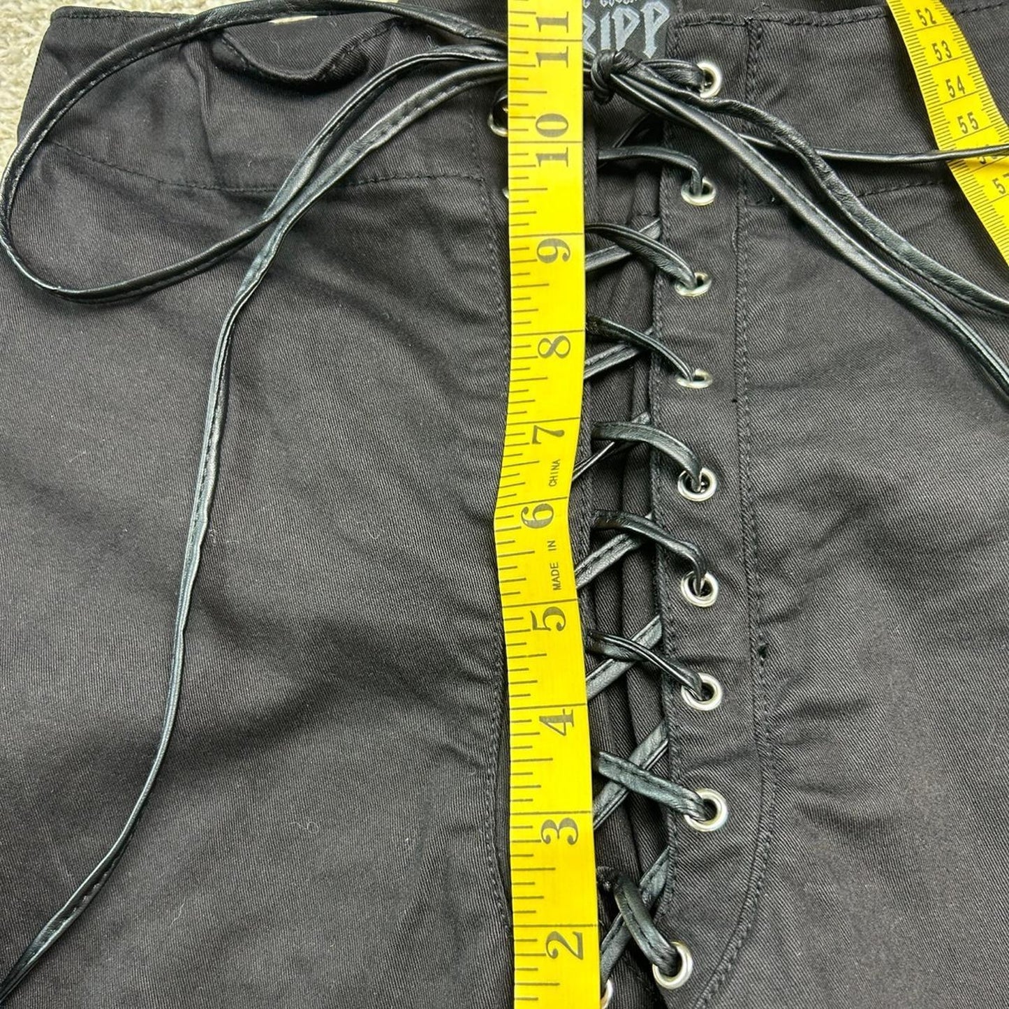 Tripp nyc black lace up distressed