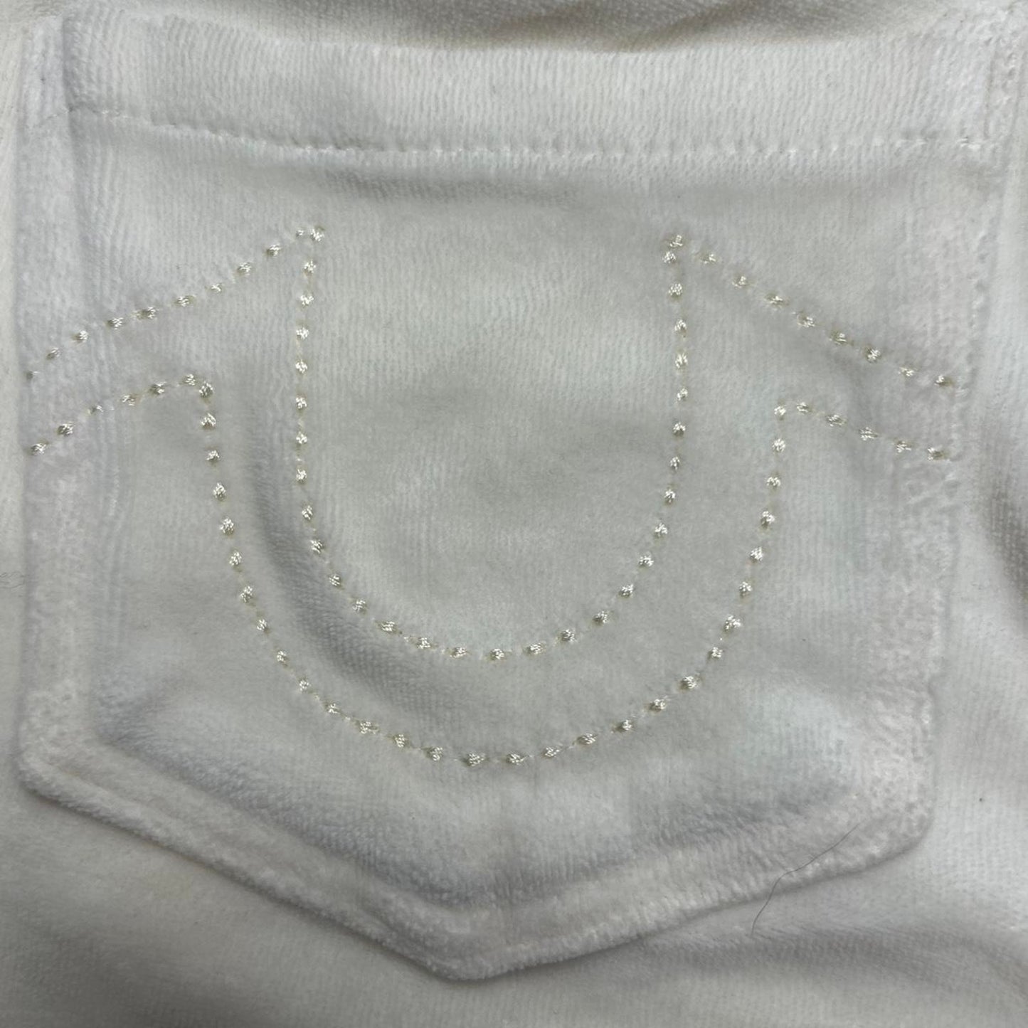 White true religion zip up velour tracksuit