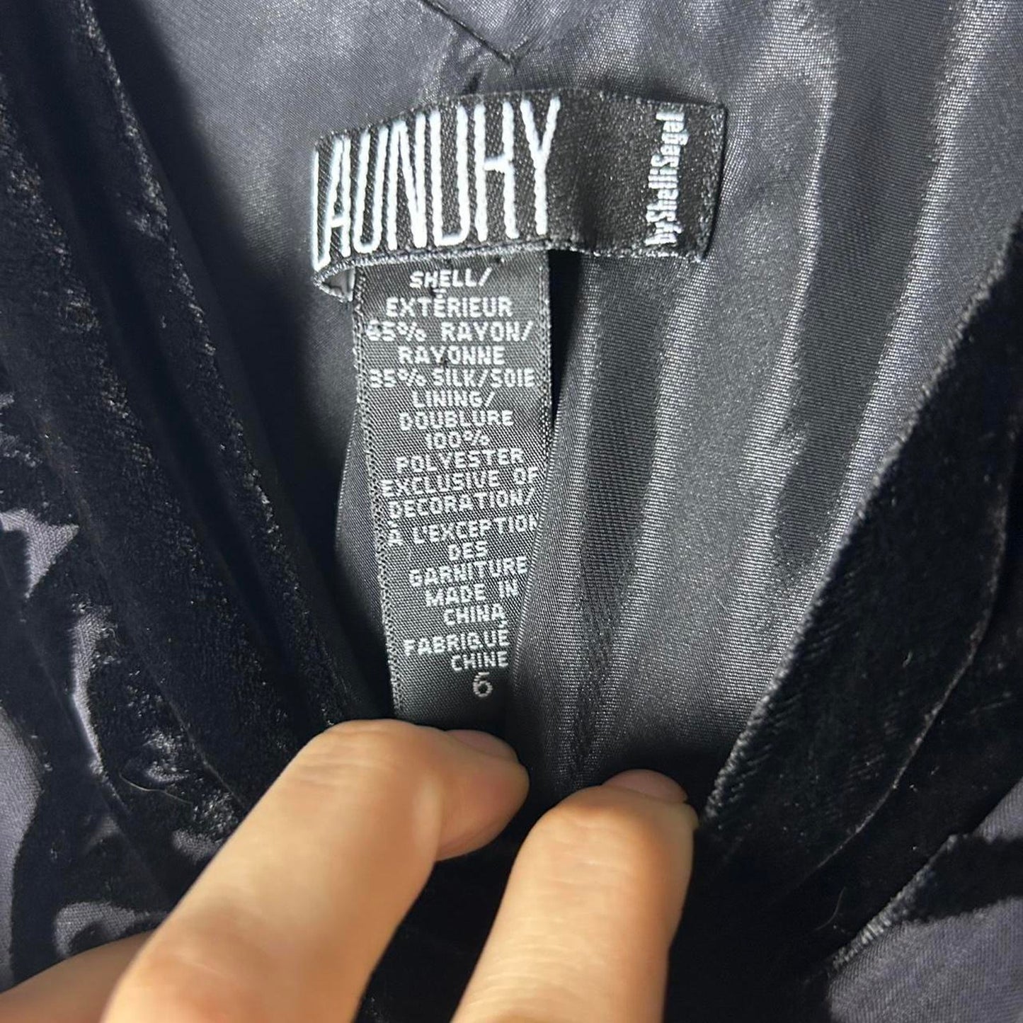 Black silk burnout velvet floral
