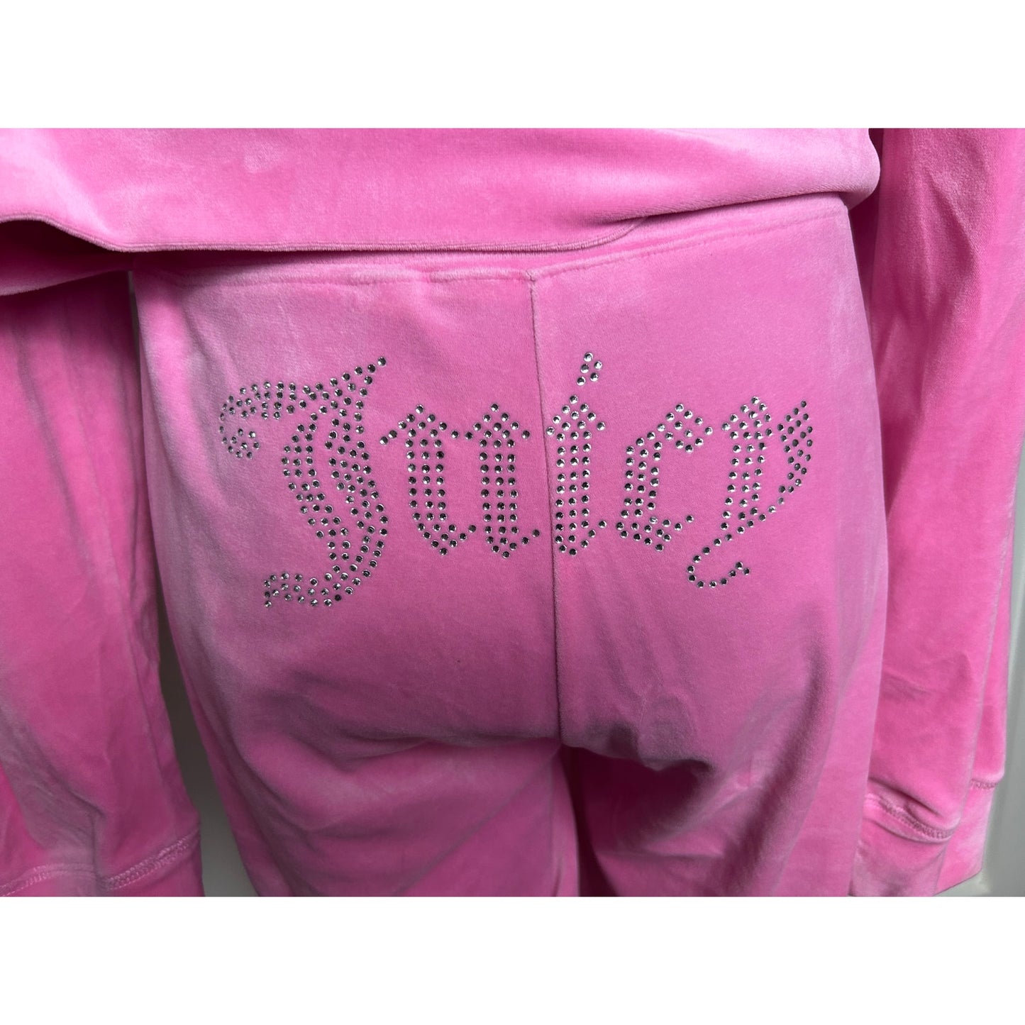 Juicy Couture x Forever 21 Hot Pink Velour Bling Tracksuit Set Y2K Barbiecore M
