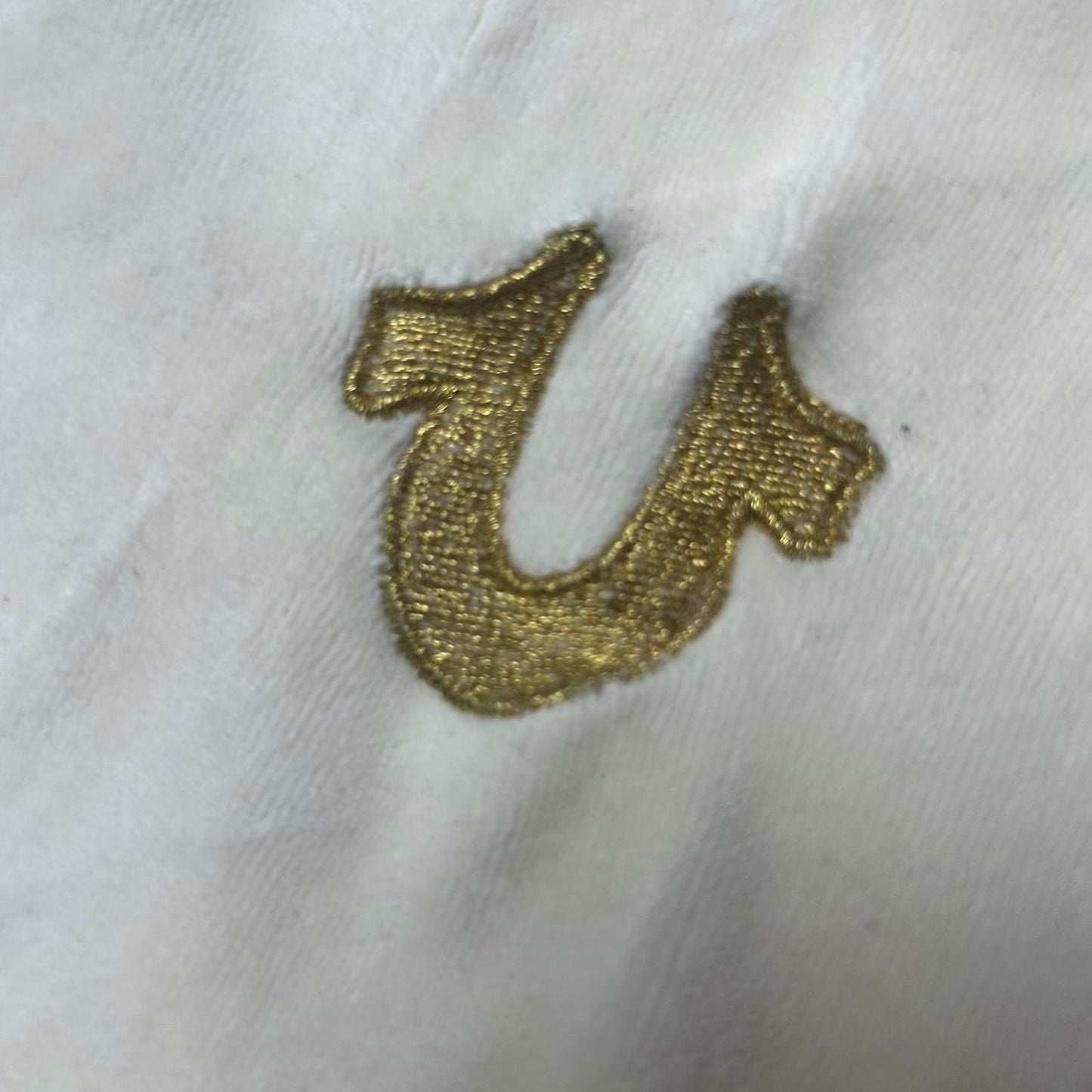 White true religion zip up velour tracksuit