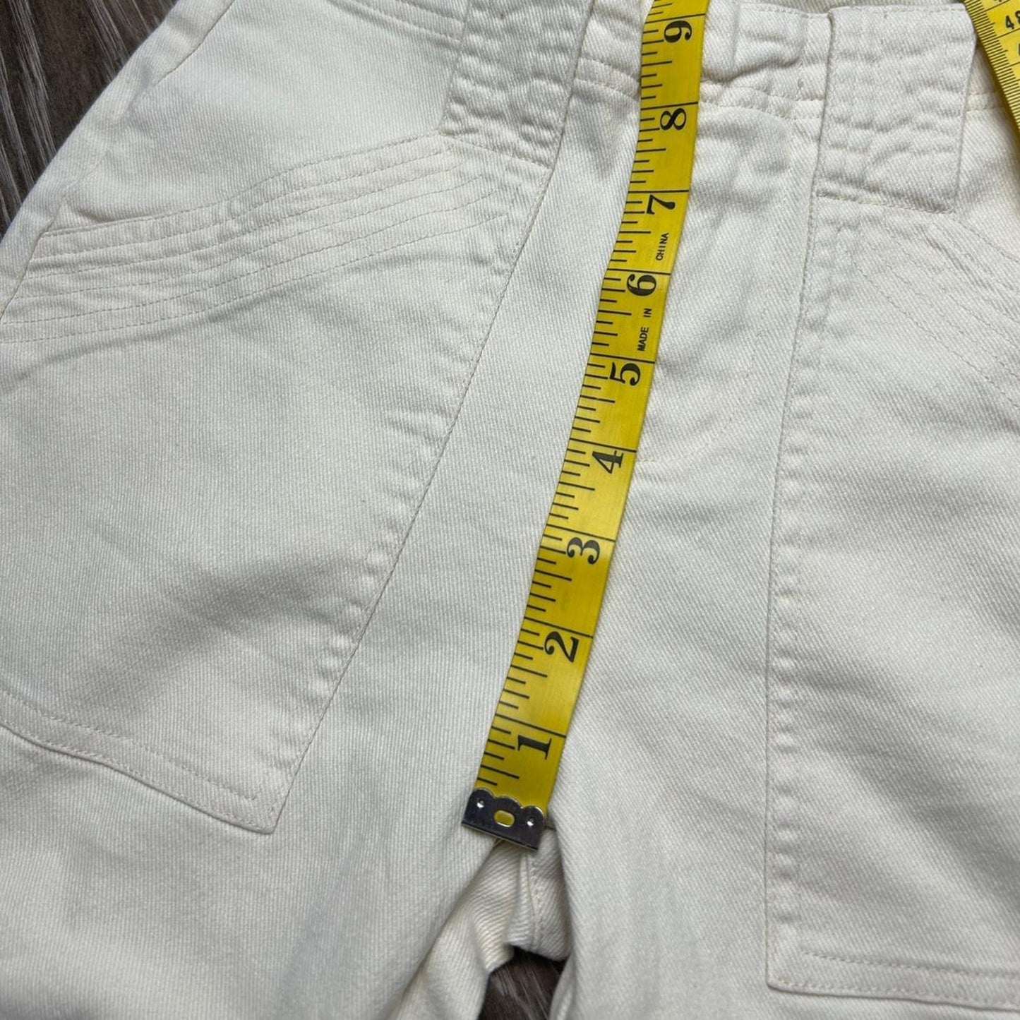 White denim mid rise petite