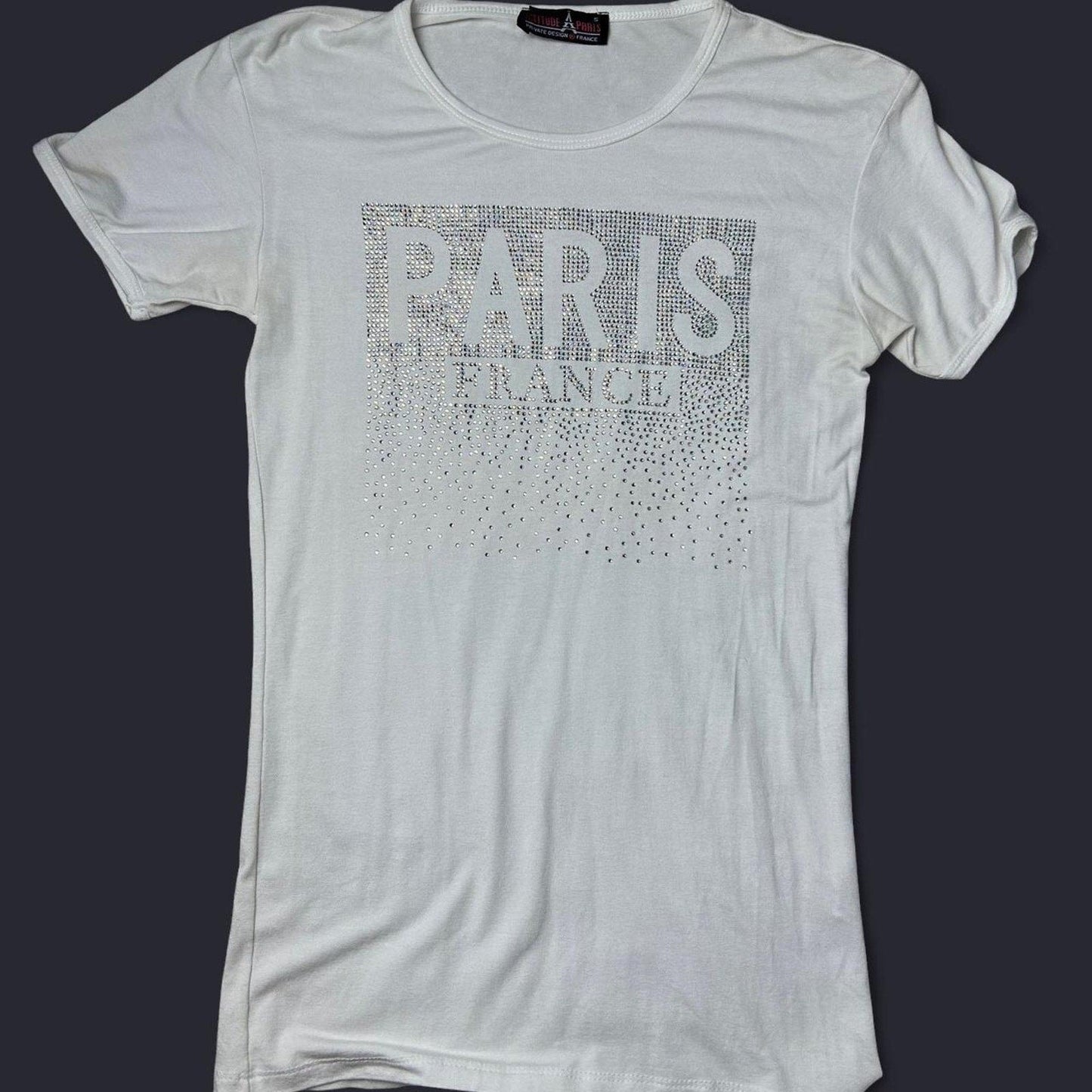 π€ Attitude Paris White Graphic Tee Size Small