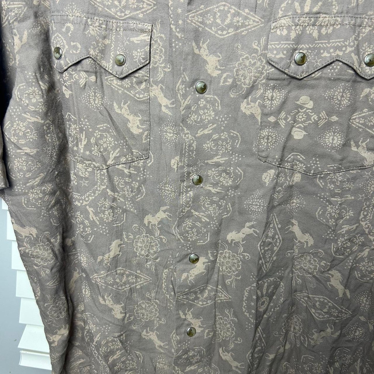 Brown wrangler button up shirt westernwear