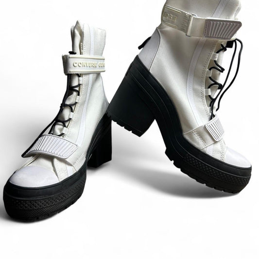 White converse platform boots platform boots