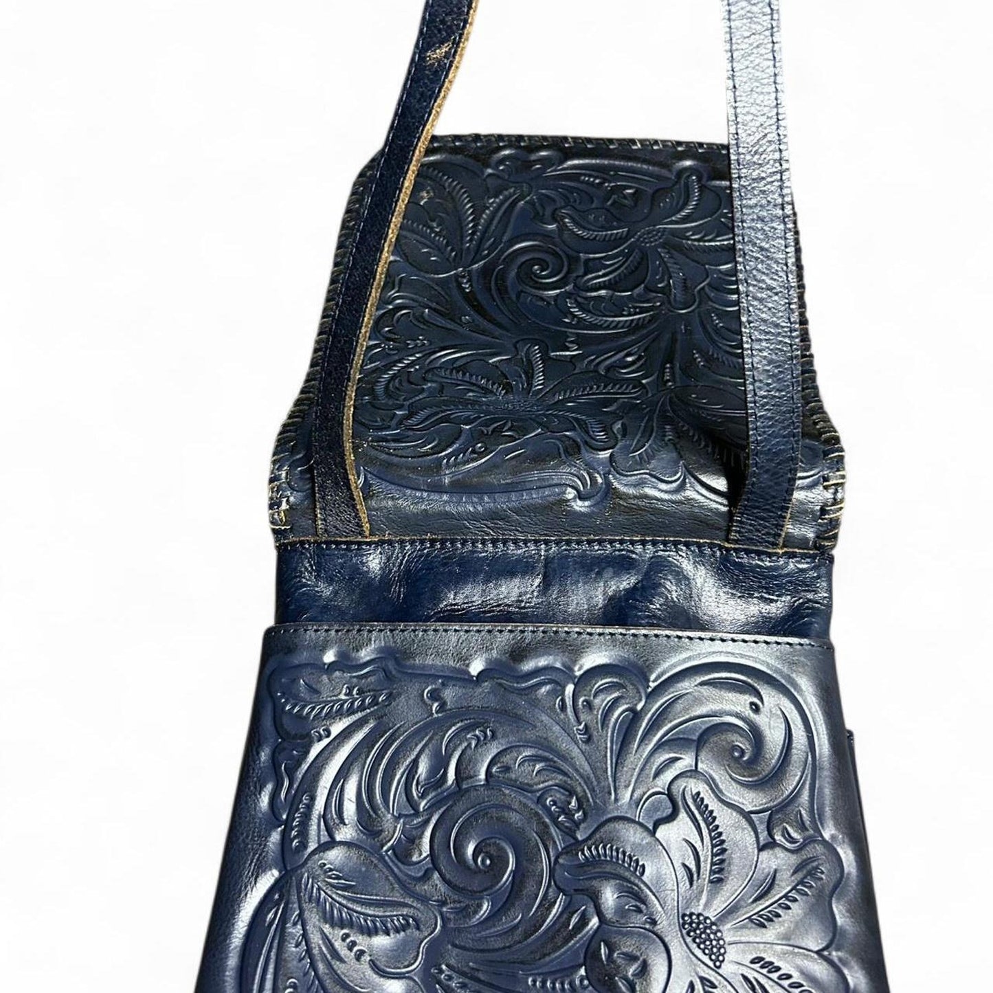 Patricia nash blue tooled leather