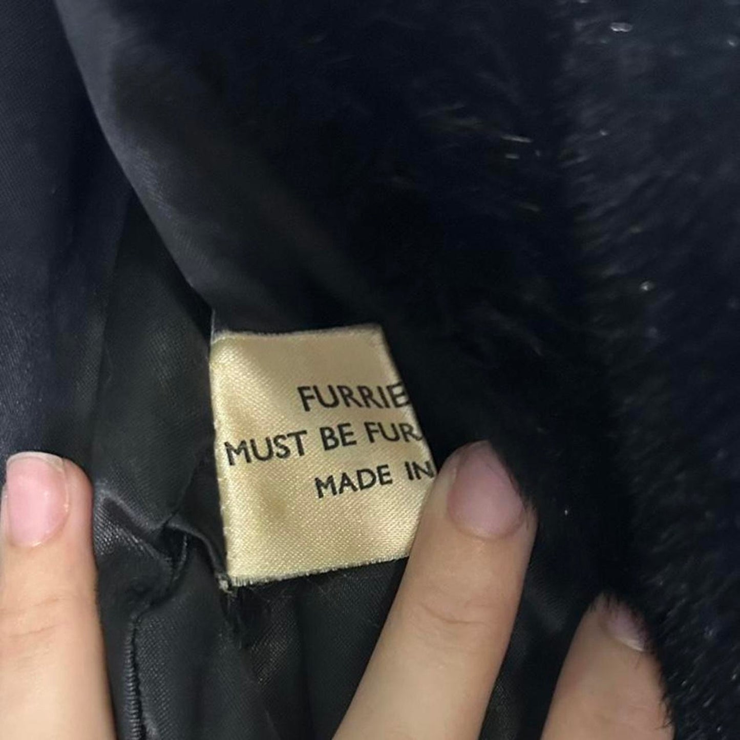 Black velvet faux fur penny