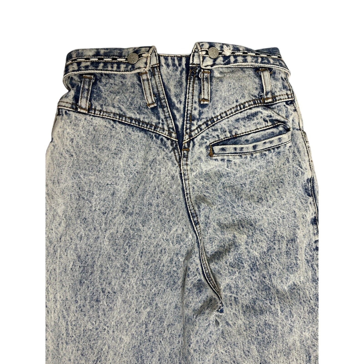 1980's Dakota blue fold over waist acid wash mom jean