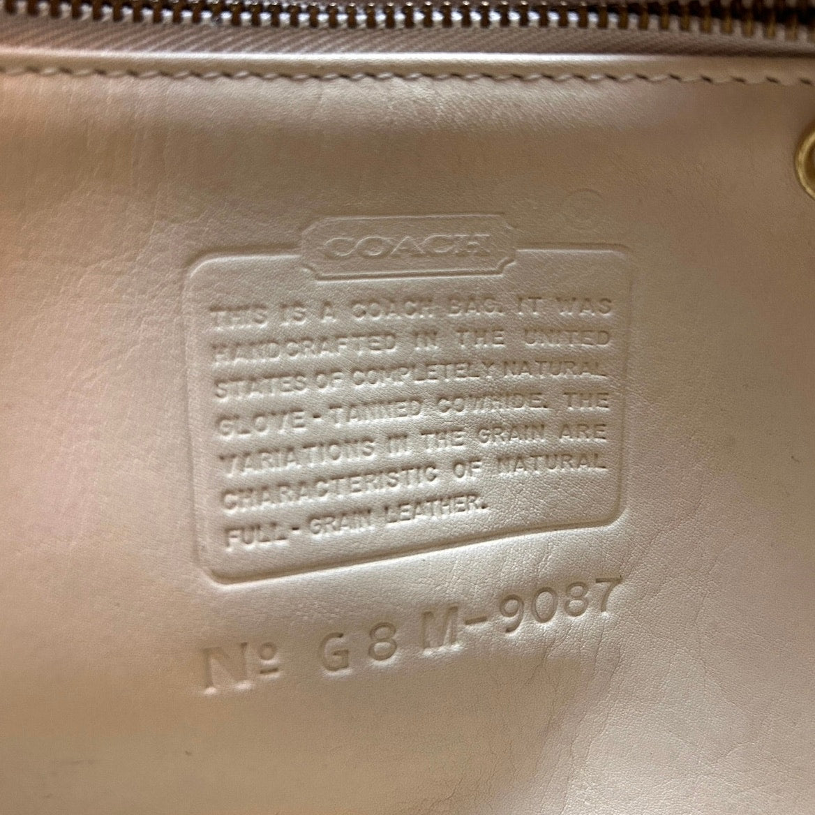 Vintage Coach Metropolis Zip 9087 Bone Leather Crossbody Shoulder Bag 1998