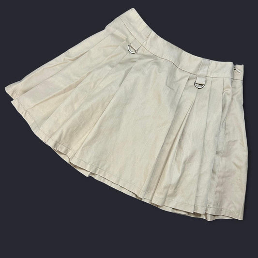 Forever21 cream pleated mini skirt