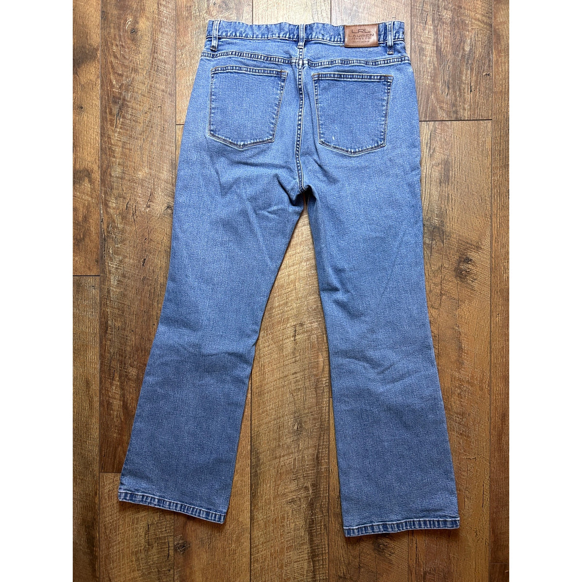 Vintage LRL Bootcut Jeans Size 12P 32x28 Mid Rise Light Wash Y2K Denim