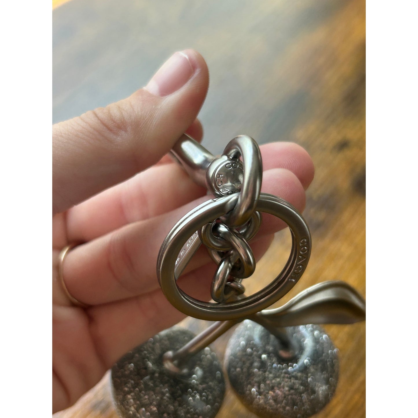 Coach Silver Cherry Bag Charm All Silver Glitter Y2K glam