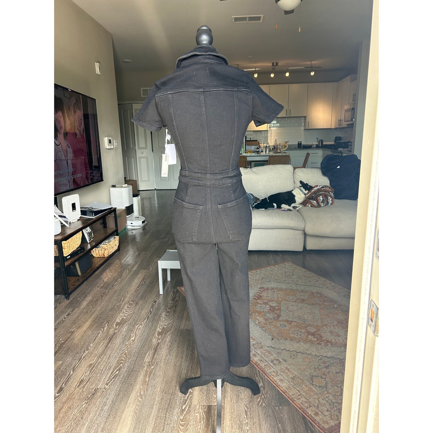 🖤 NWT Good American “Fit For Success” Black Denim Jumpsuit – Size S