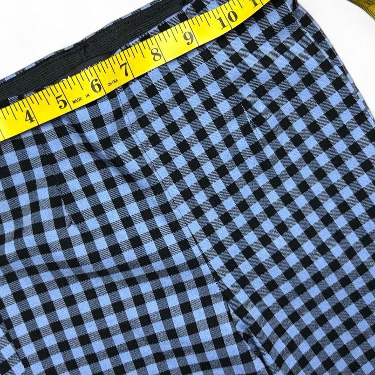 Blue and black gingham pants