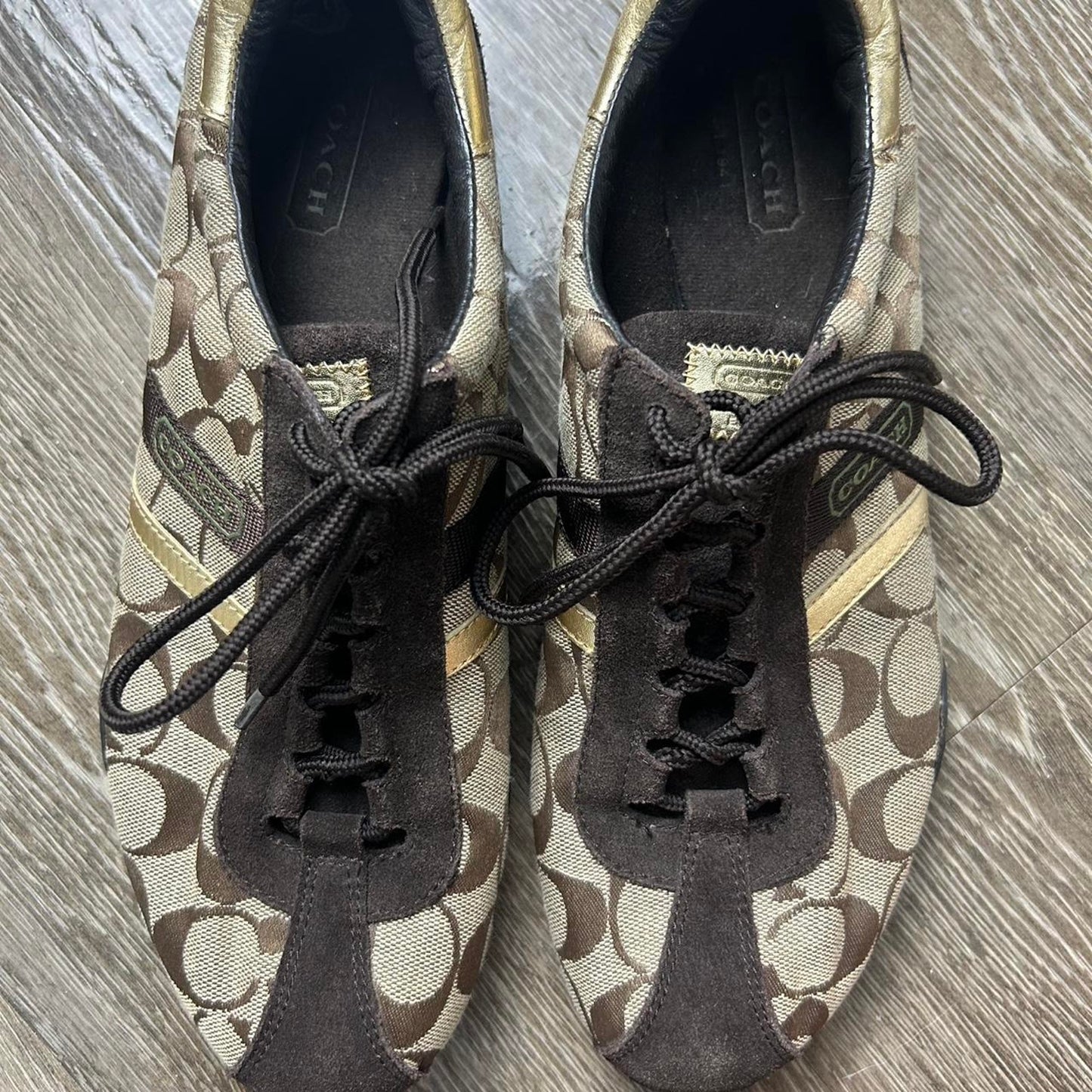Coach Katelyn Sneakers Size 11M - Monogram Canvas Suede Trainers Women's
