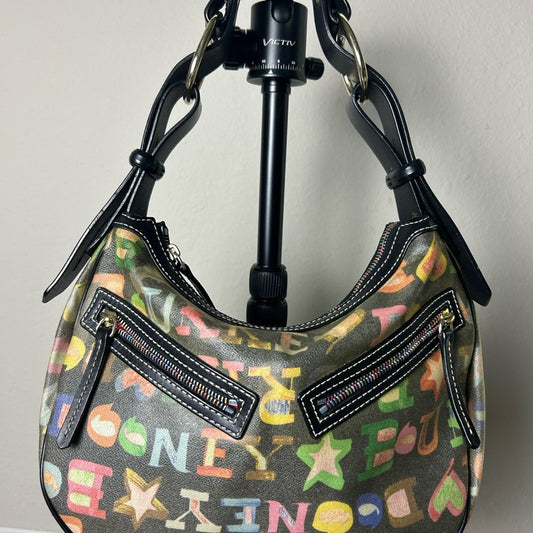 Vintage Colorful crayon graffiti logo Dooney and Bourke Y2K Women's Bag
