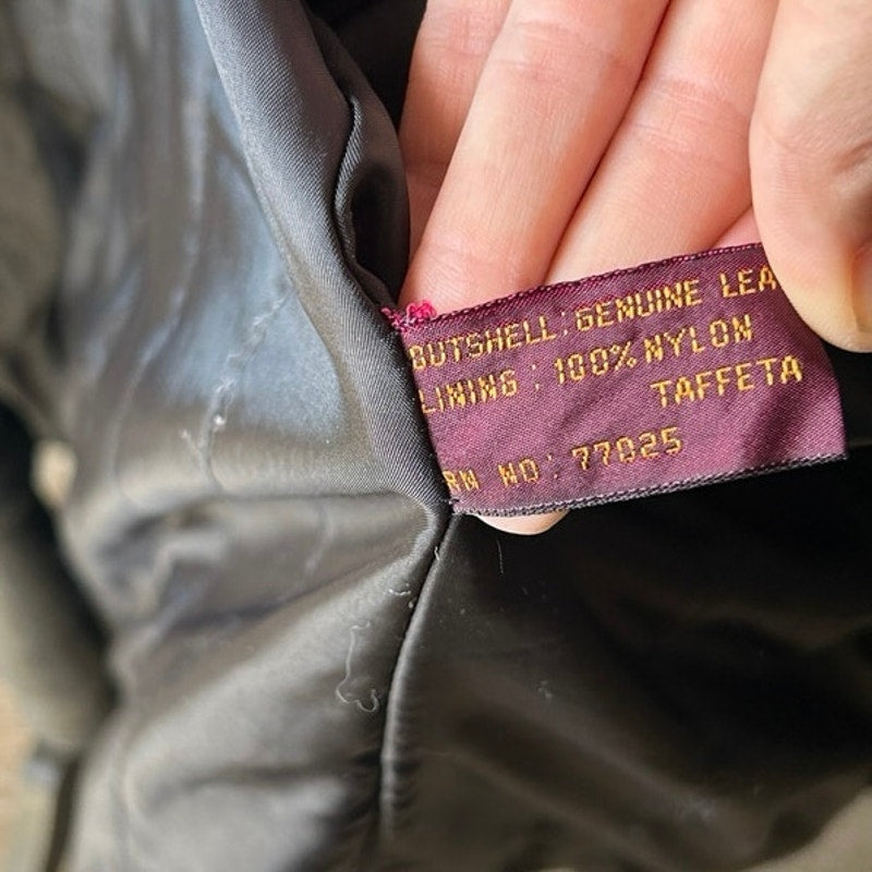 80er Western Ledertrench Paisleymuster Patchwork exotische Mode Größe XXL