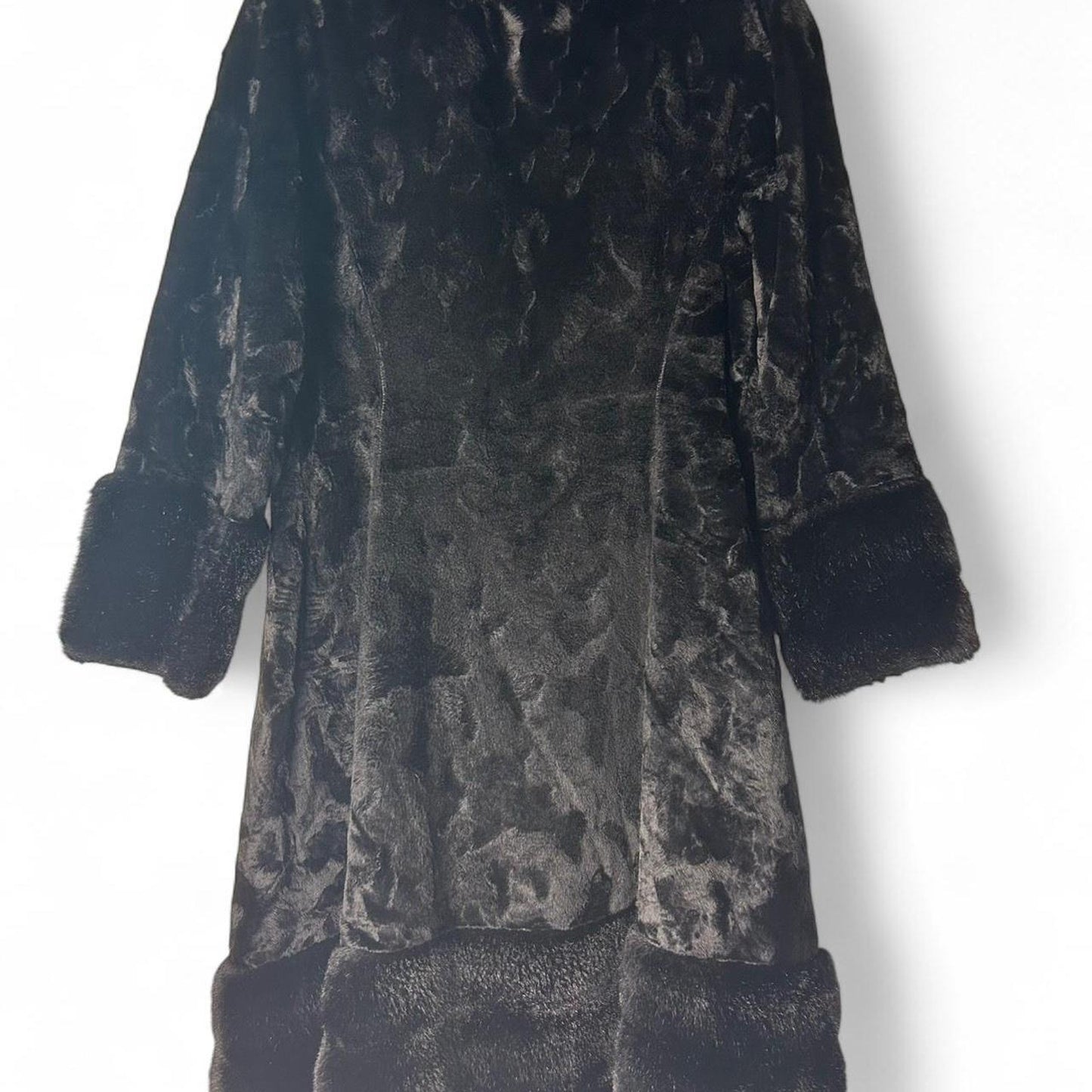 Black velvet faux fur penny