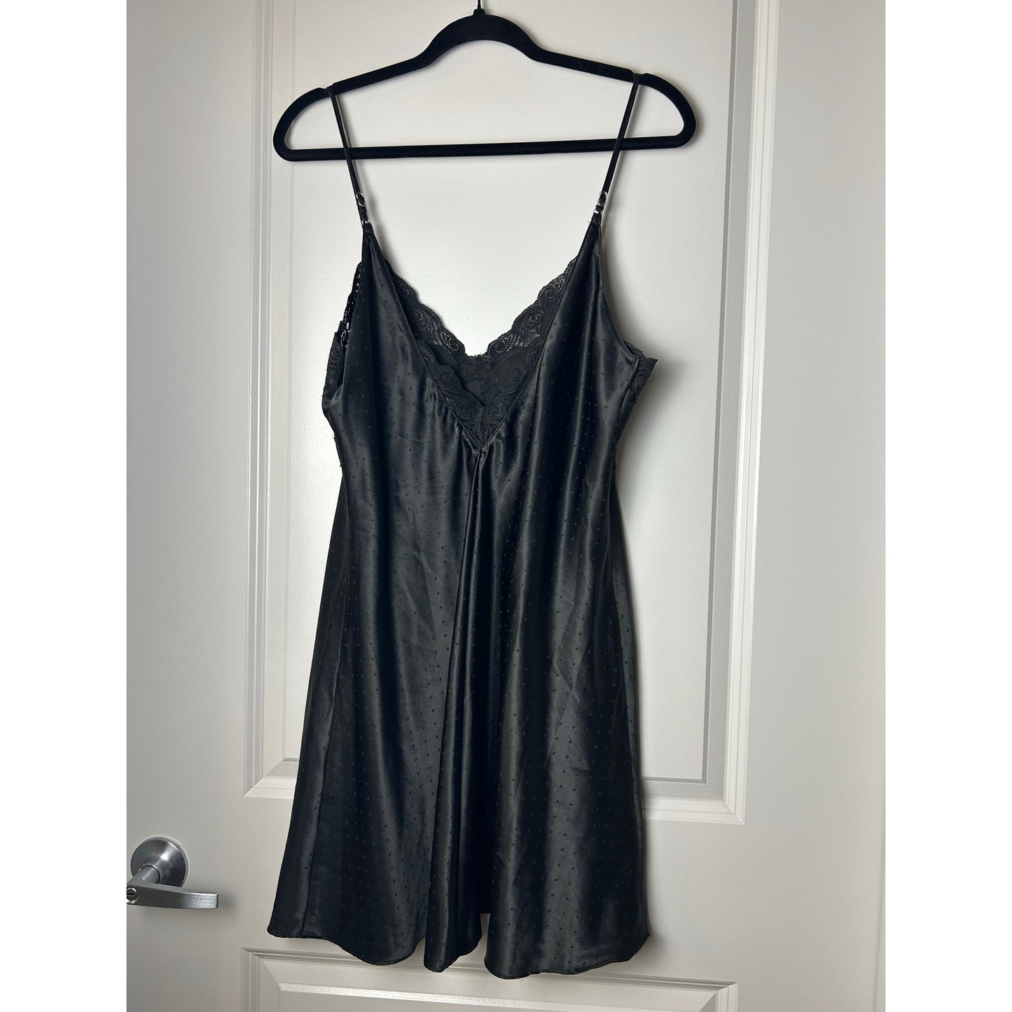 Linea donetela slip dress polka dot satin and lace size l