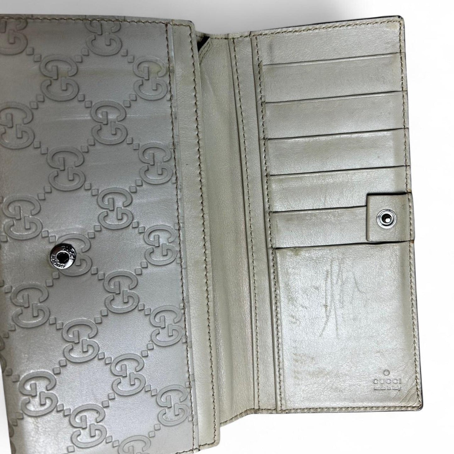 Gucci guccissima cream monogram leather