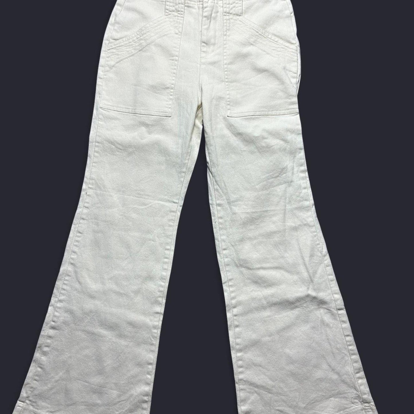 White denim mid rise petite