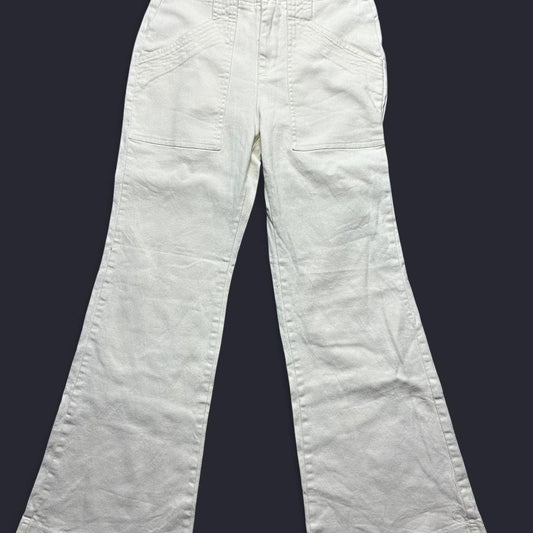 White denim mid rise petite