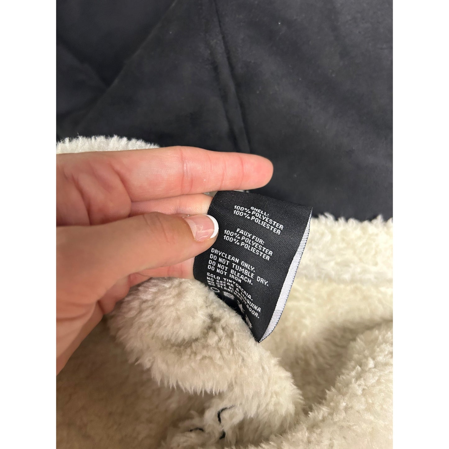 X-Ray Jeans Faux Suede Sherpa Coat - Size M - Black Western Style